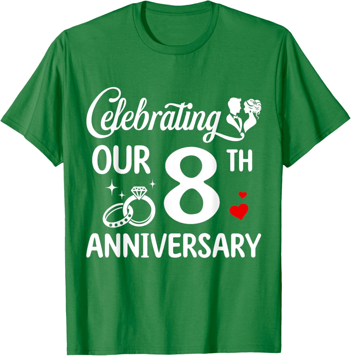 Celebrating 8 Years of Love: Fun 8th Wedding Anniversary T-Shirt - 11
