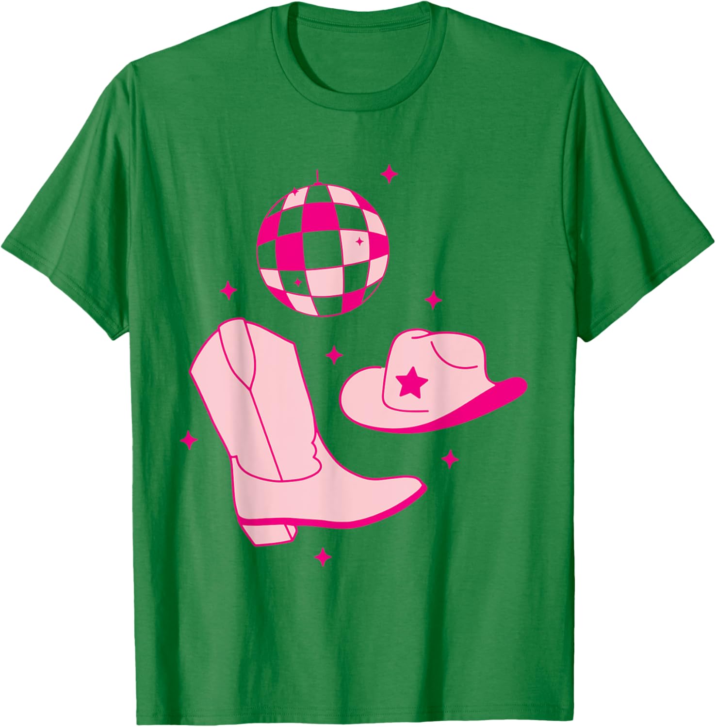 Cute Cowgirl Coquette Pink T-Shirt for Women and Girls - Rodeo Style - 15