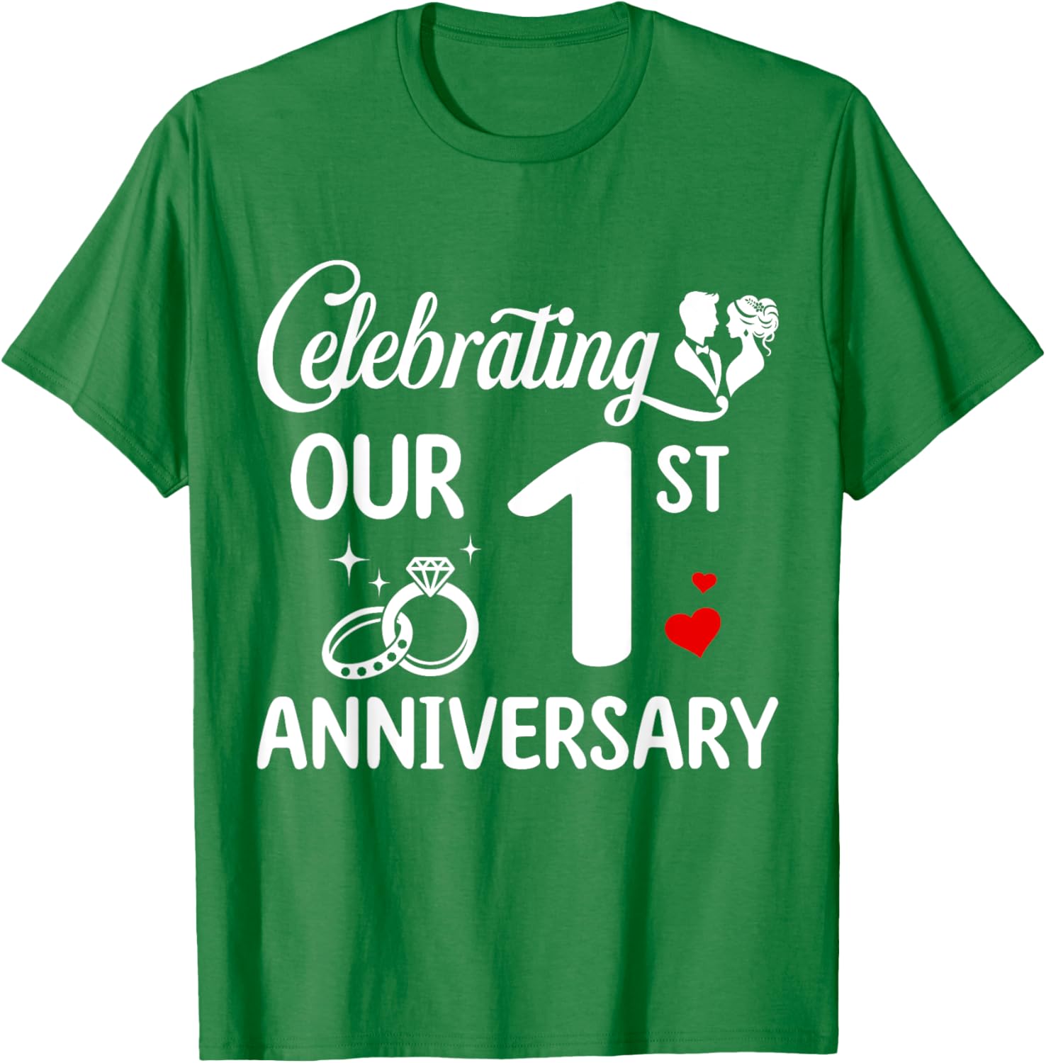 1st Wedding Anniversary T-Shirt for Couples - Celebrate Love in Style - 16