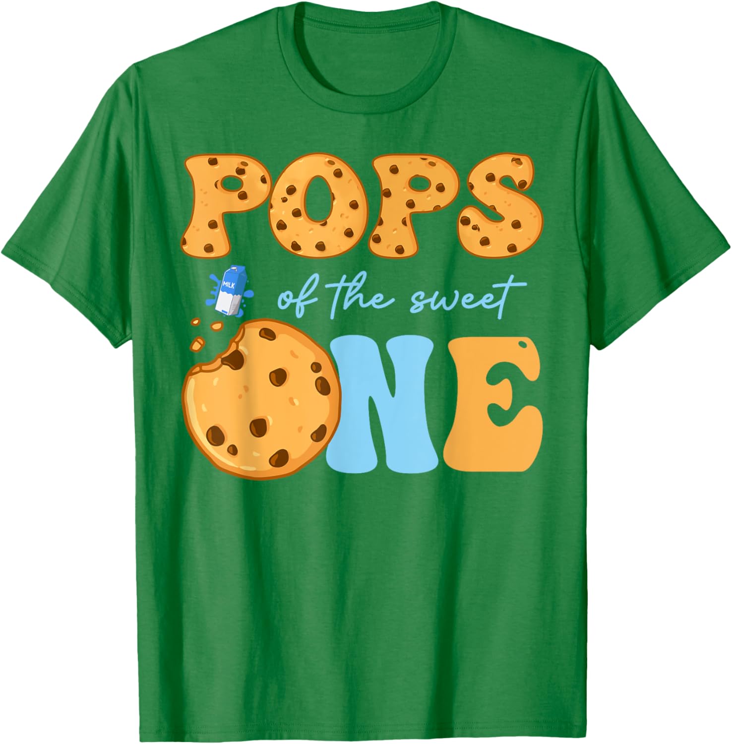 Cute Cookies and Milk Birthday Party T-Shirt for Kids and Teens - 16