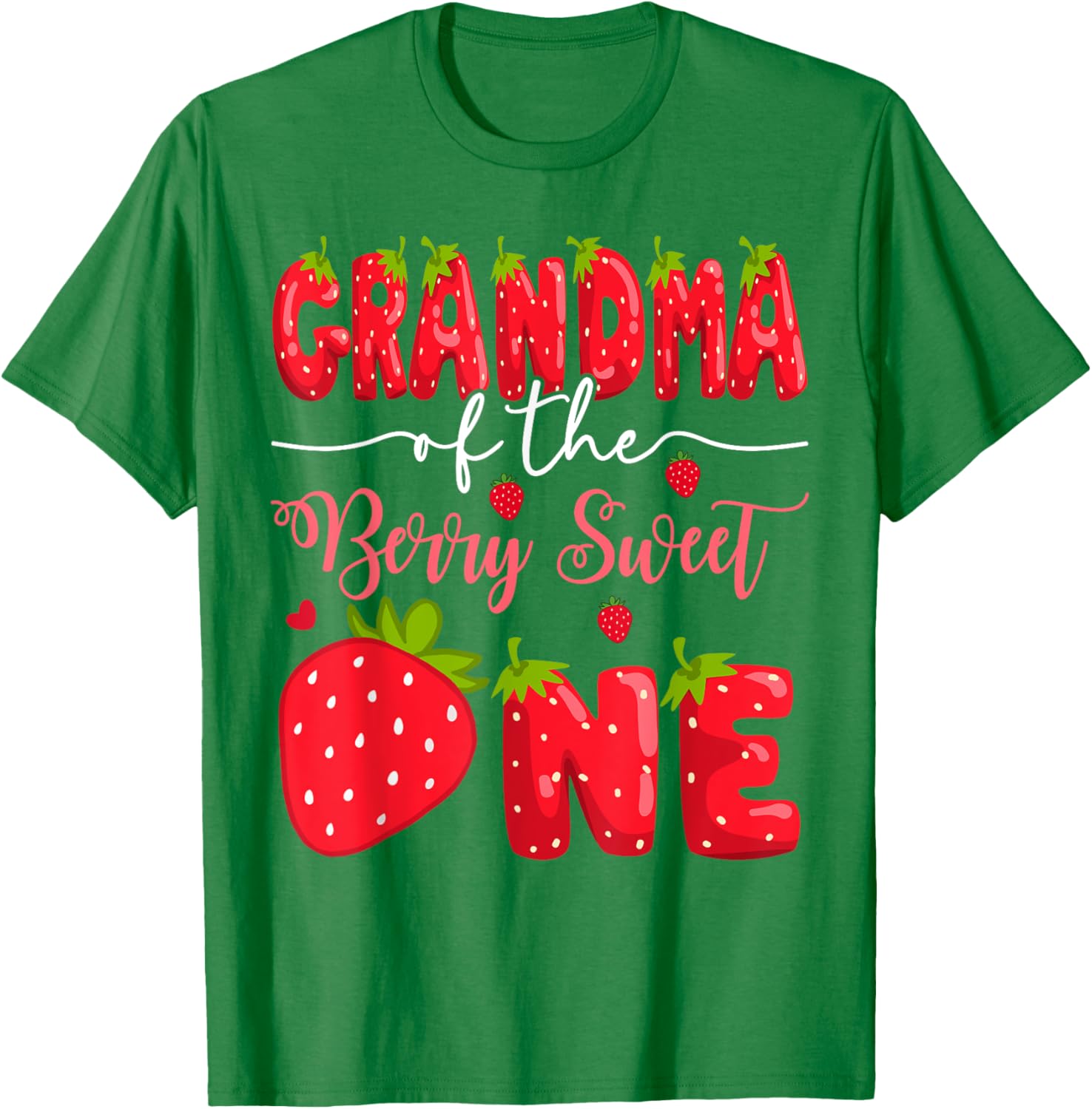 Adorable Grandma of the Berry Sweet One 1st Birthday Strawberry T-Shirt - 5