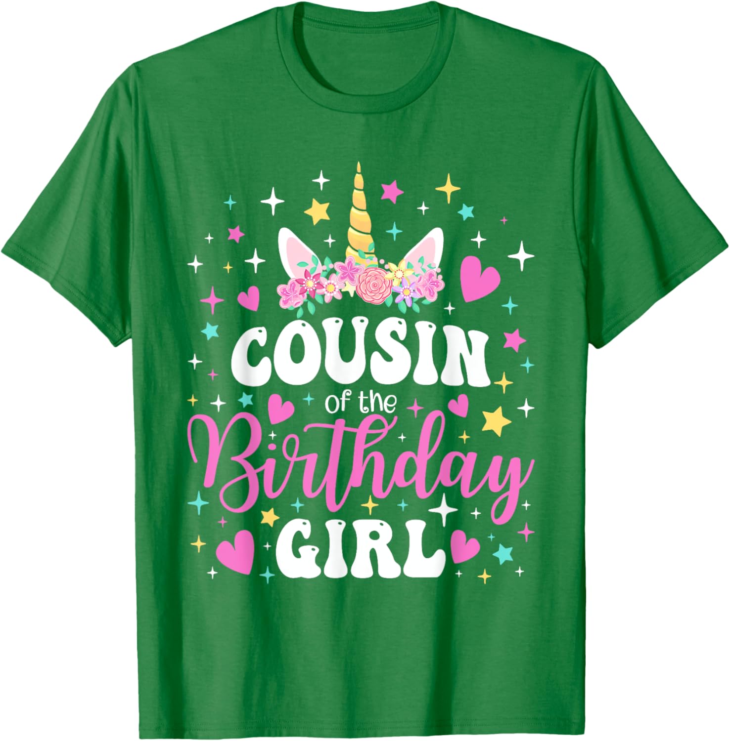 Unicorn Cousin of the Birthday Girl Matching Family T-Shirt Fun Gift - 5