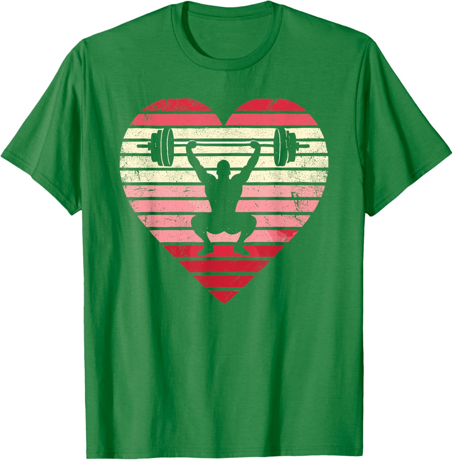 Vintage Retro Heart Weightlifting Gym T-Shirt for Men Fitness Enthusiasts - 10