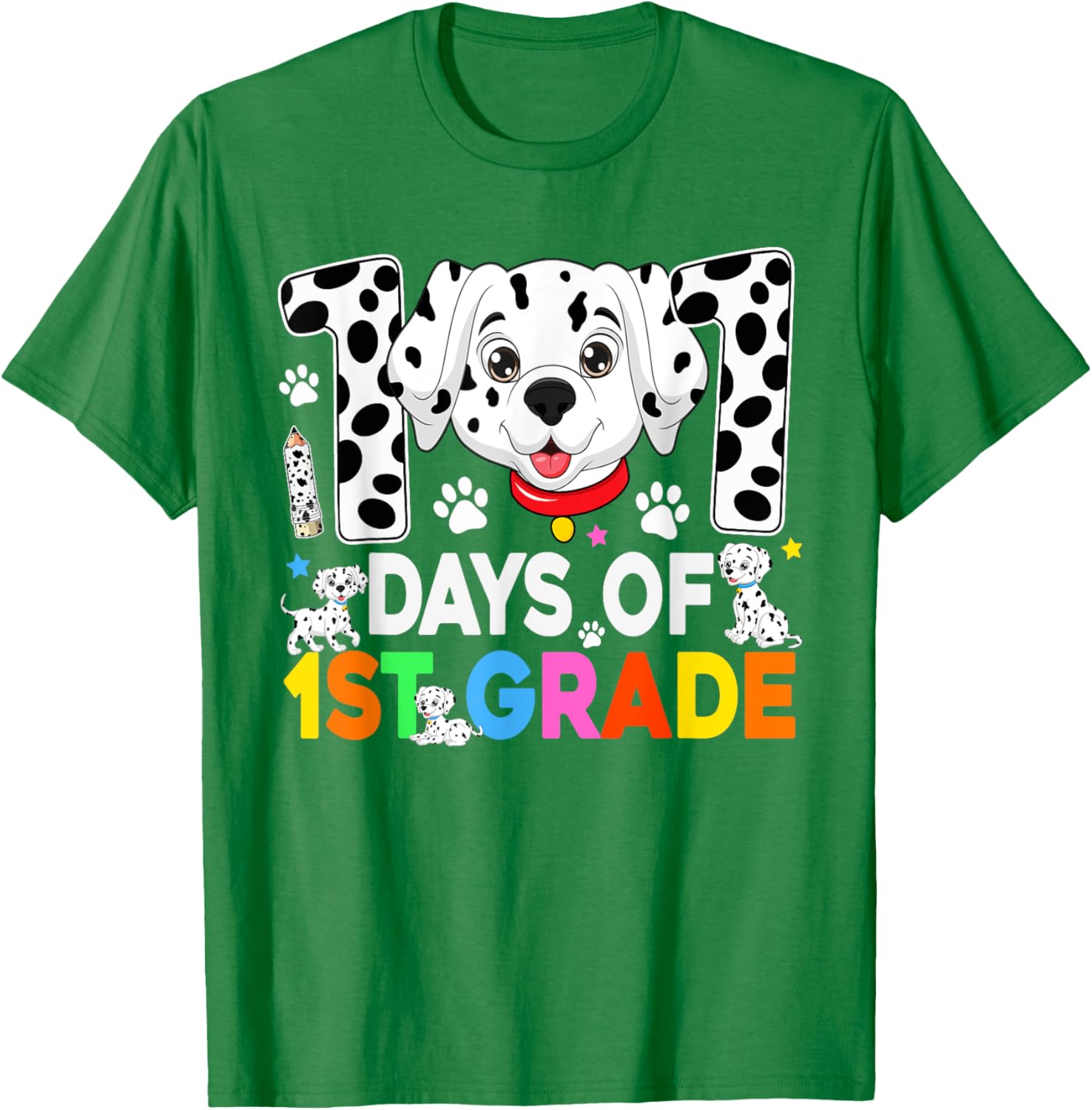 100 Days of School Dalmatian Dog T-Shirt for Kids 3rd Grade Fun Fashion - 20