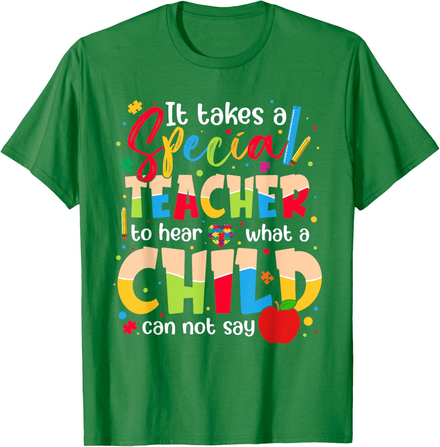 Autism Awareness T-Shirt for Kids It Takes A Special Teacher Design - 5