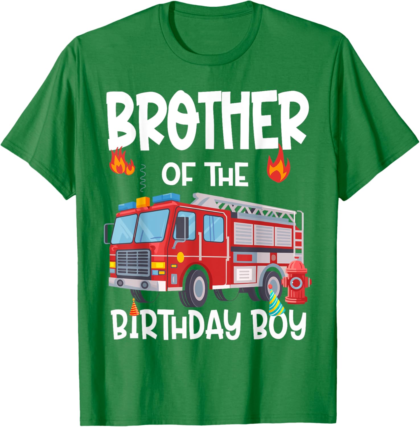 Brother of the Birthday Boy Fire Truck T-Shirt for Fun Celebrations - 8