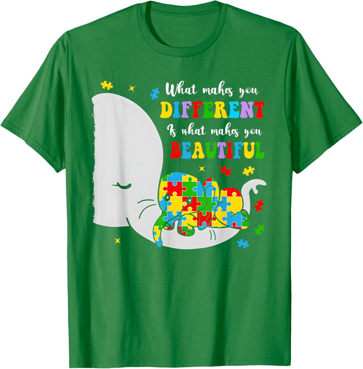 Unique Elephant Autism Awareness T-Shirt - Embrace Differences with Style - 3