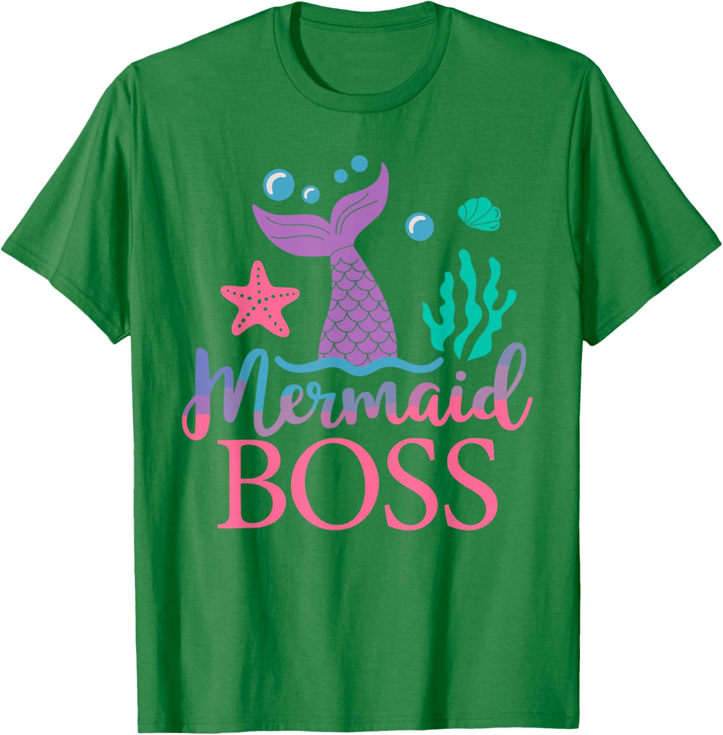Boss of The Birthday Mermaid Family Matching T-Shirt for Party Fun - 1