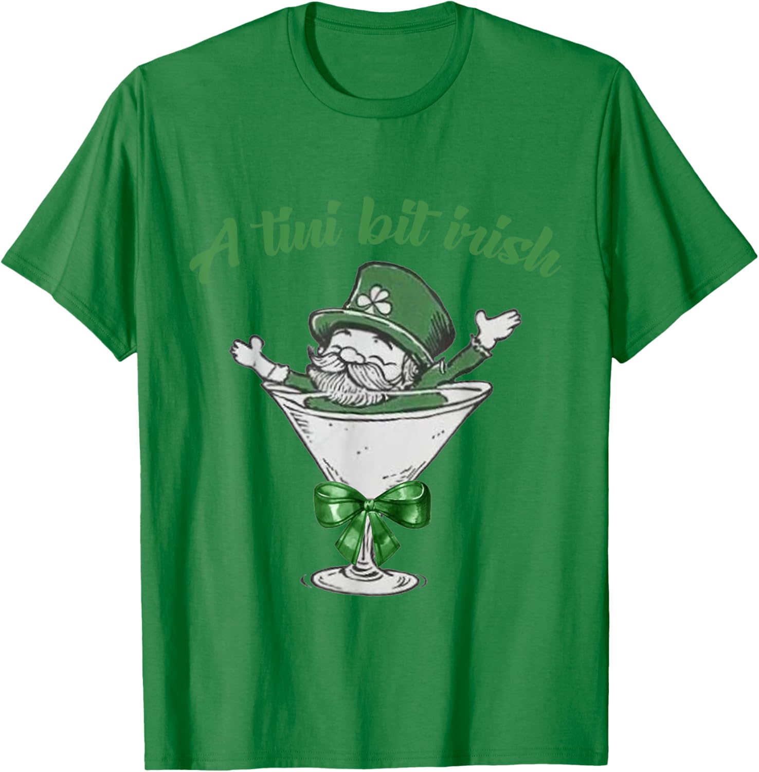 A Tini Bit Irish Leprechaun Martini St Patrick's Day T-Shirt - 17
