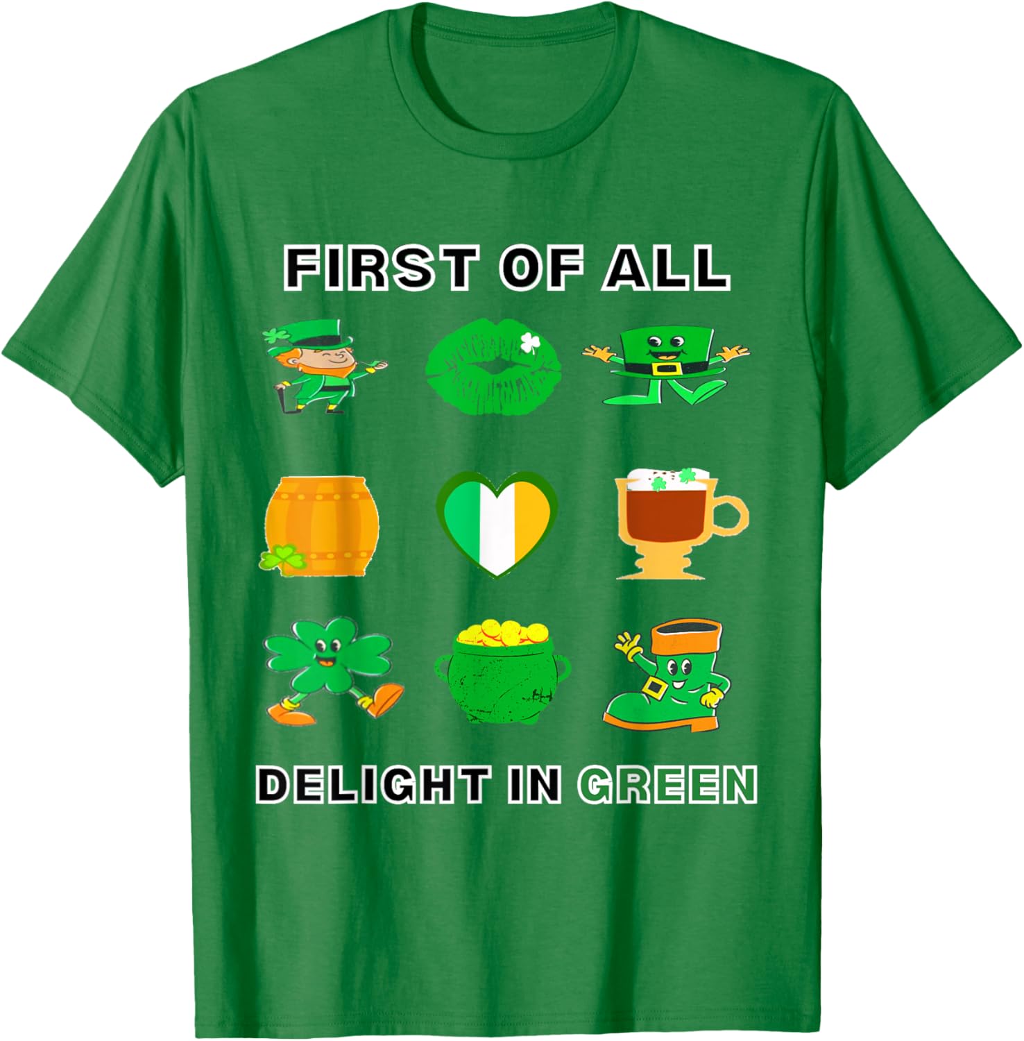St. Patrick's Day Irish Lucky Birthday Shamrock 9-Grid T-Shirt - 1