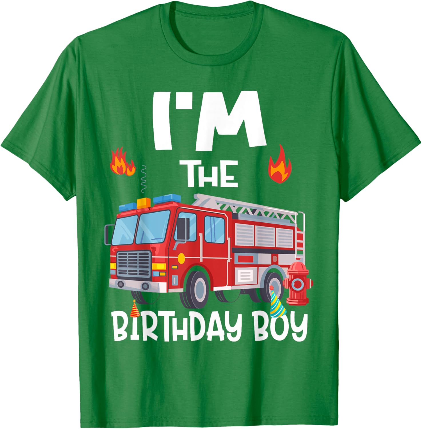 Birthday Boy Fire Truck Firefighter Family T-Shirt for Fun Celebrations - 5