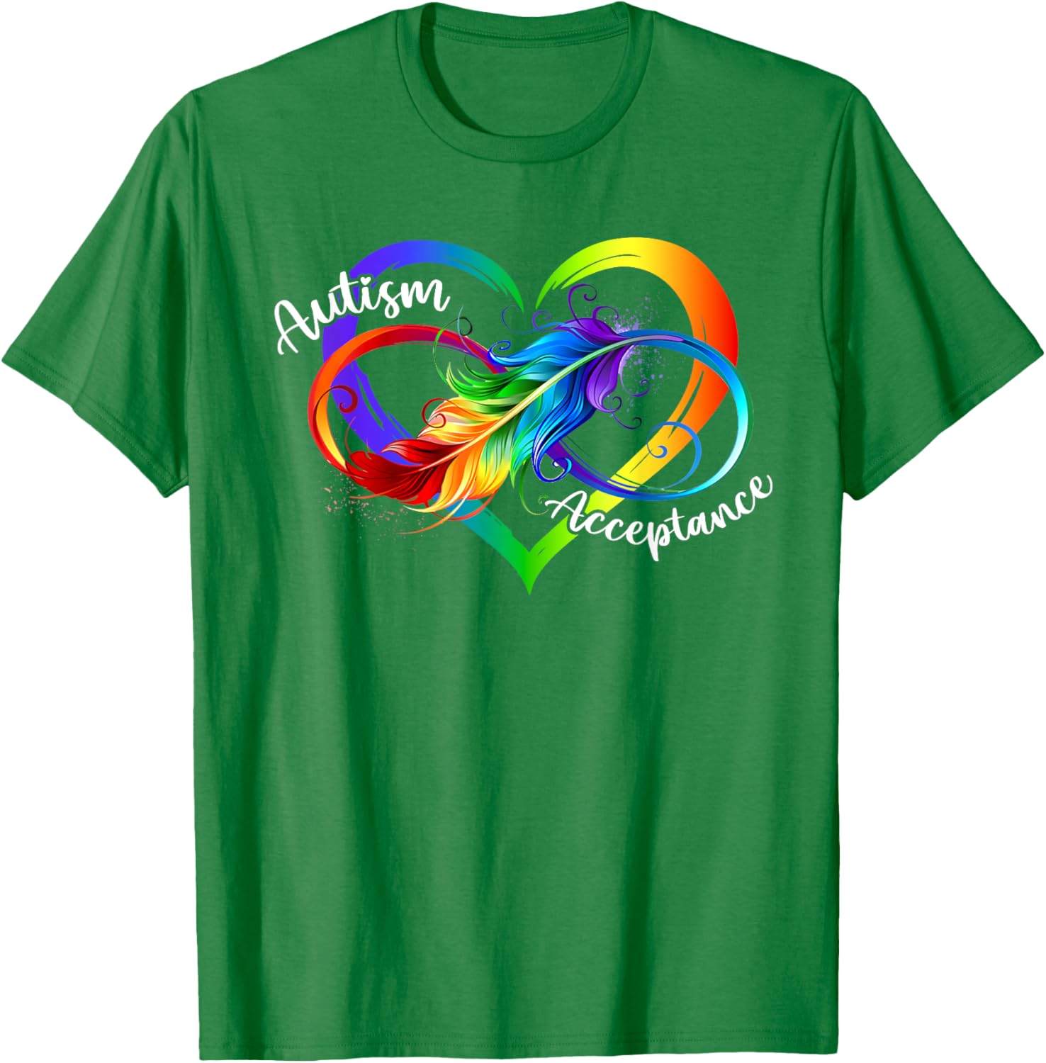 Autism Red Infinity Symbol T-Shirt for Women's Acceptance Fashion - 11