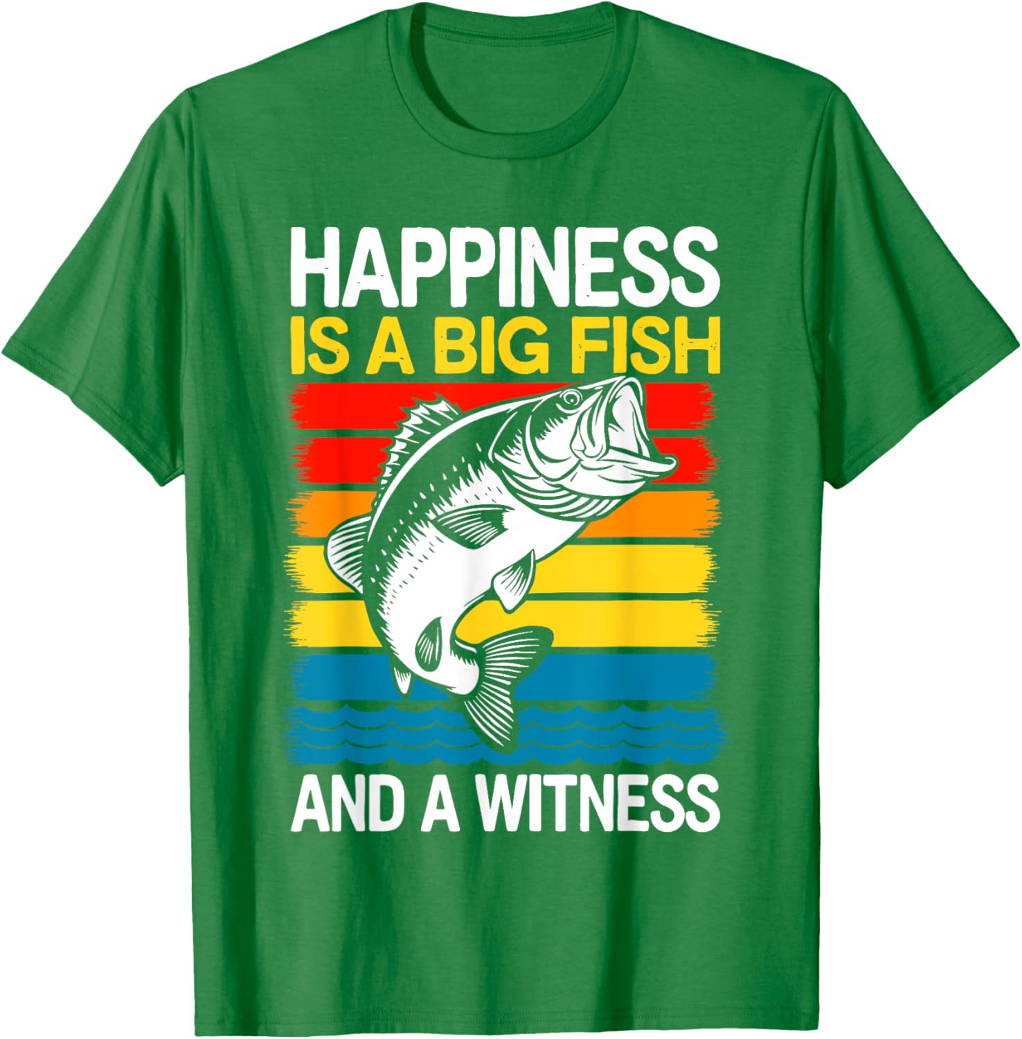 Catch the Joy: Big Fish and Witness Bass Fishing T-Shirt for Anglers - 1