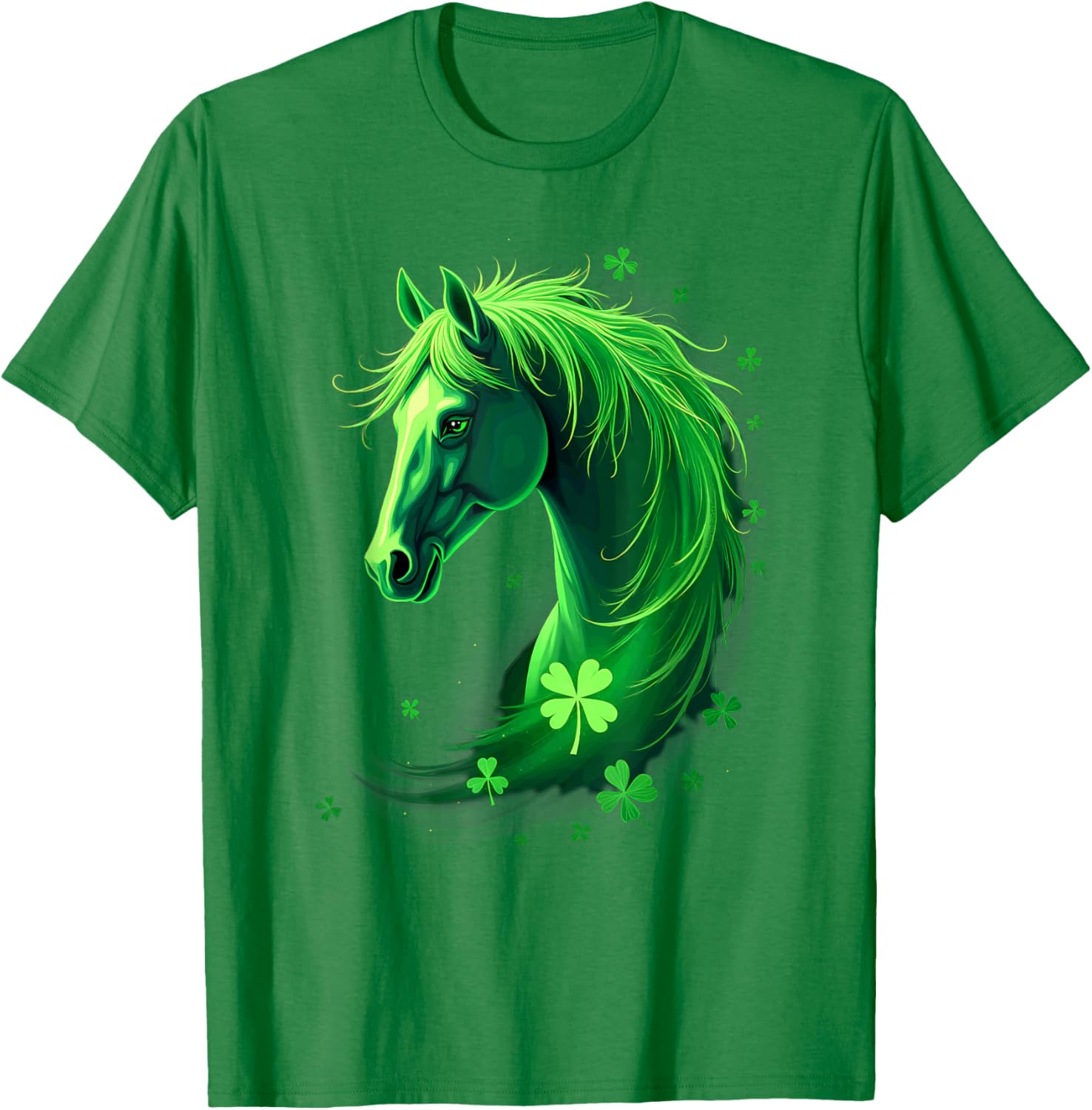 St Patrick's Day Horse Shamrocks T-Shirt for Festive Celebrations - 3