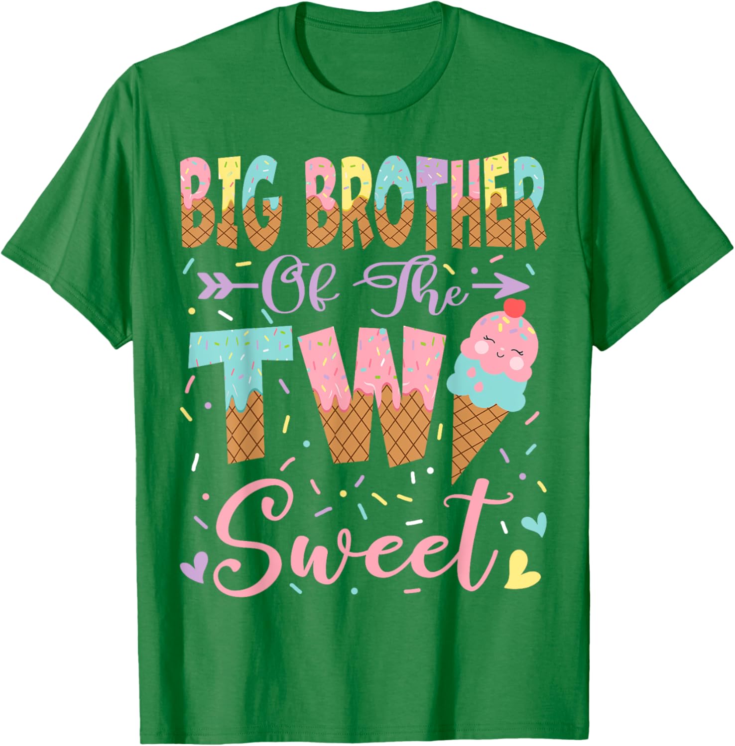Big Brother Ice Cream T-Shirt for 2nd Birthday Summer Fun - 2