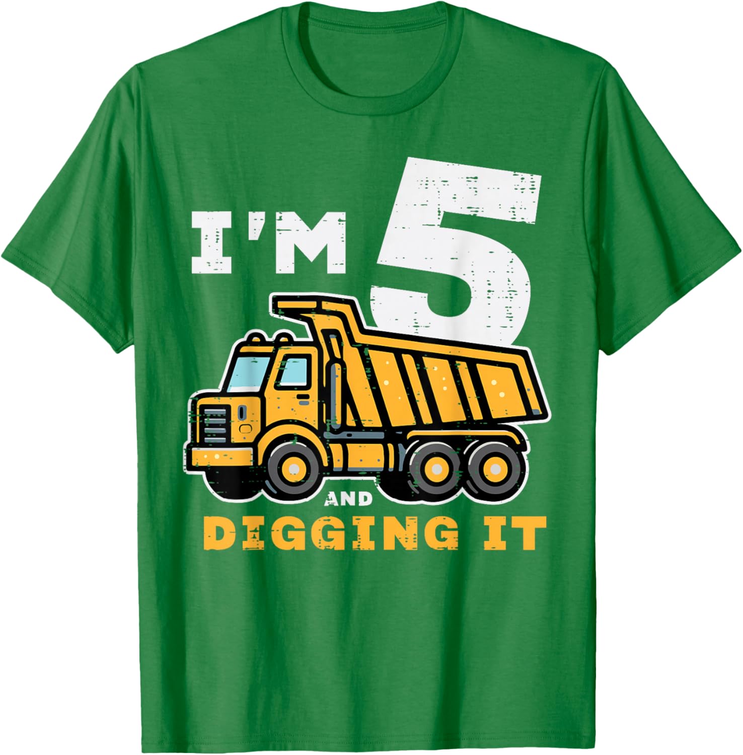 5th Birthday Dump Truck T-Shirt for Boys I’m 5 Digging It Fun Kids Tee - 6