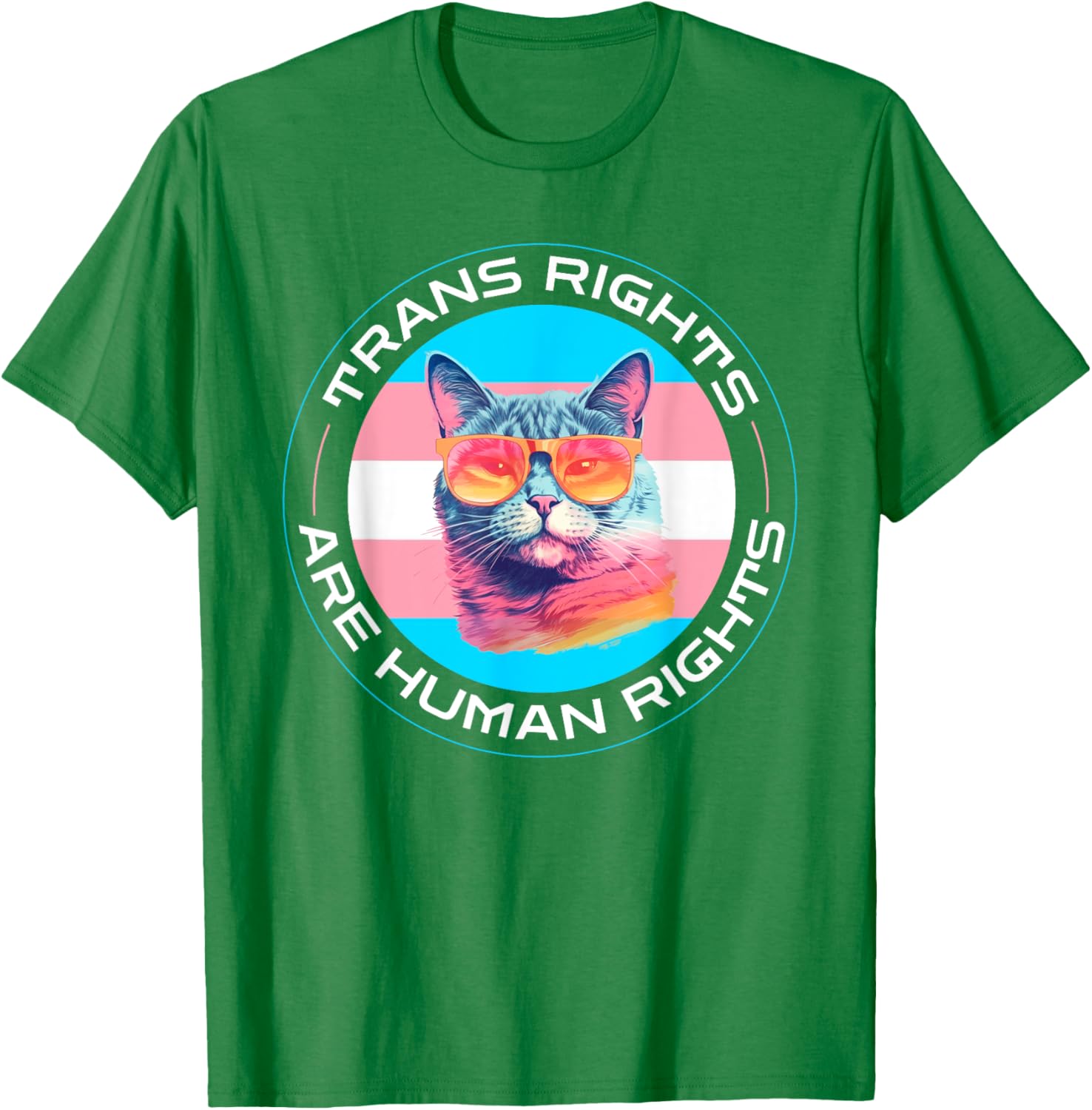 Trans Rights are Human Rights Pride Cat T-Shirt for LGBTQ Supporters - 10