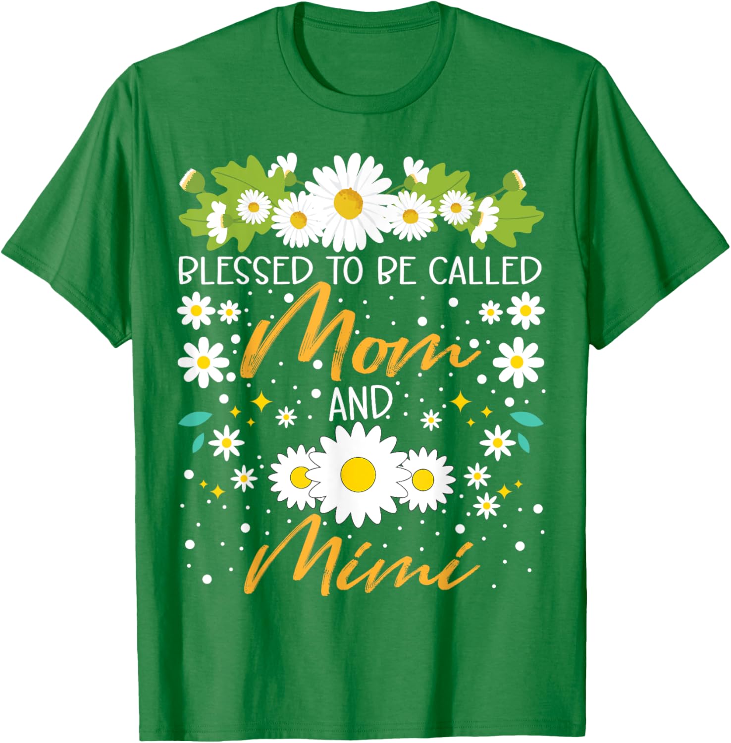 Blessed to Be Called Mom and Mimi Daisy Floral T-Shirt for Family Fun - 11