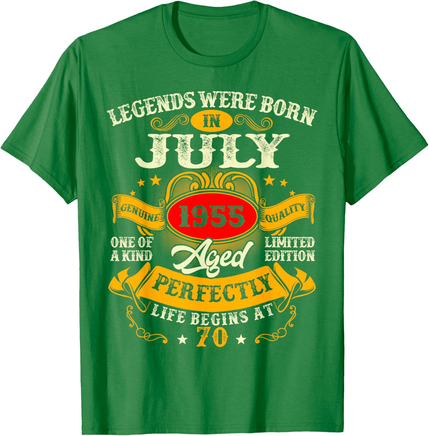 Vintage Retro 70th Birthday T-Shirt for July 1955 Legends Men Women - 8