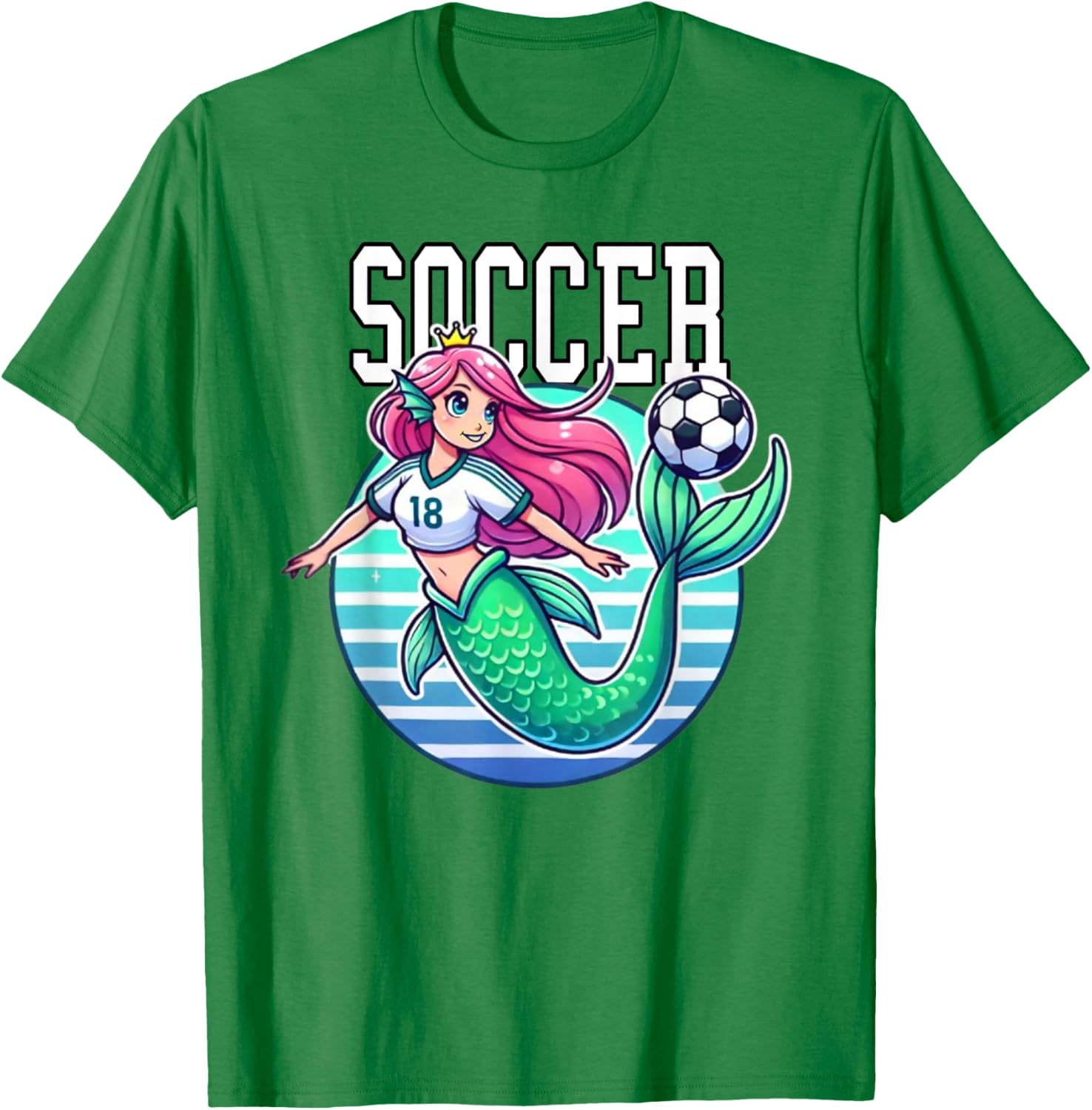 Soccer Mermaid Playing Soccer T-Shirt for Fans of Fun Sports Apparel - 27