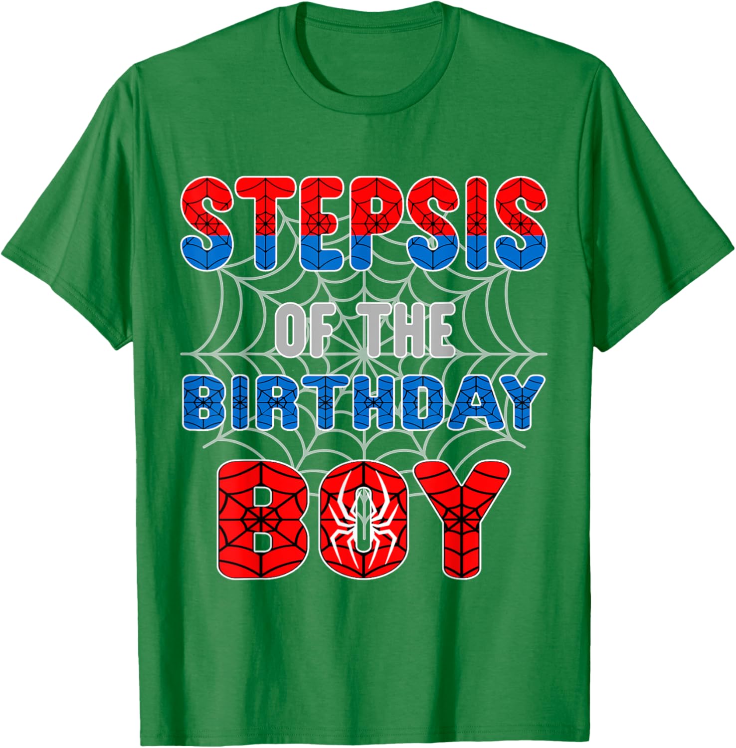 Spider Web Birthday Party T-Shirt for Step Sis of the Birthday Boy - 11