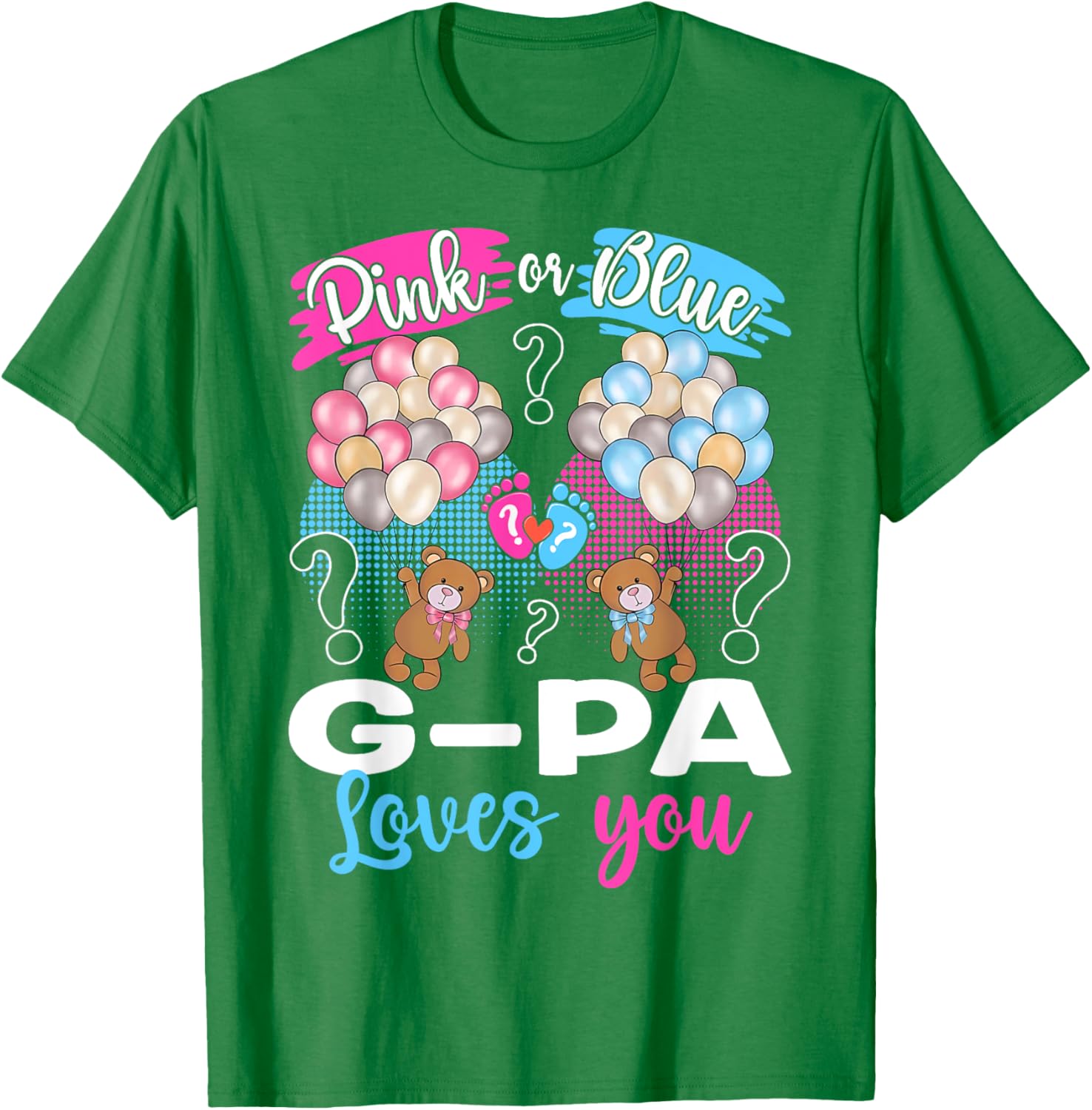 Bears Pink or Blue G-Pa Loves You Gender Reveal T-Shirt for Kids - 5