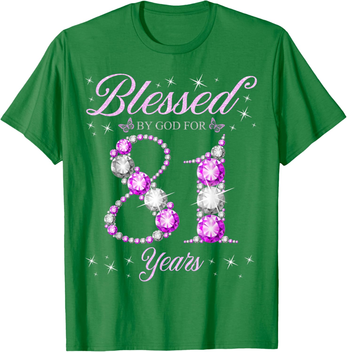 Blessed By God 81st Birthday T-Shirt for Celebrating 81 Years - 12