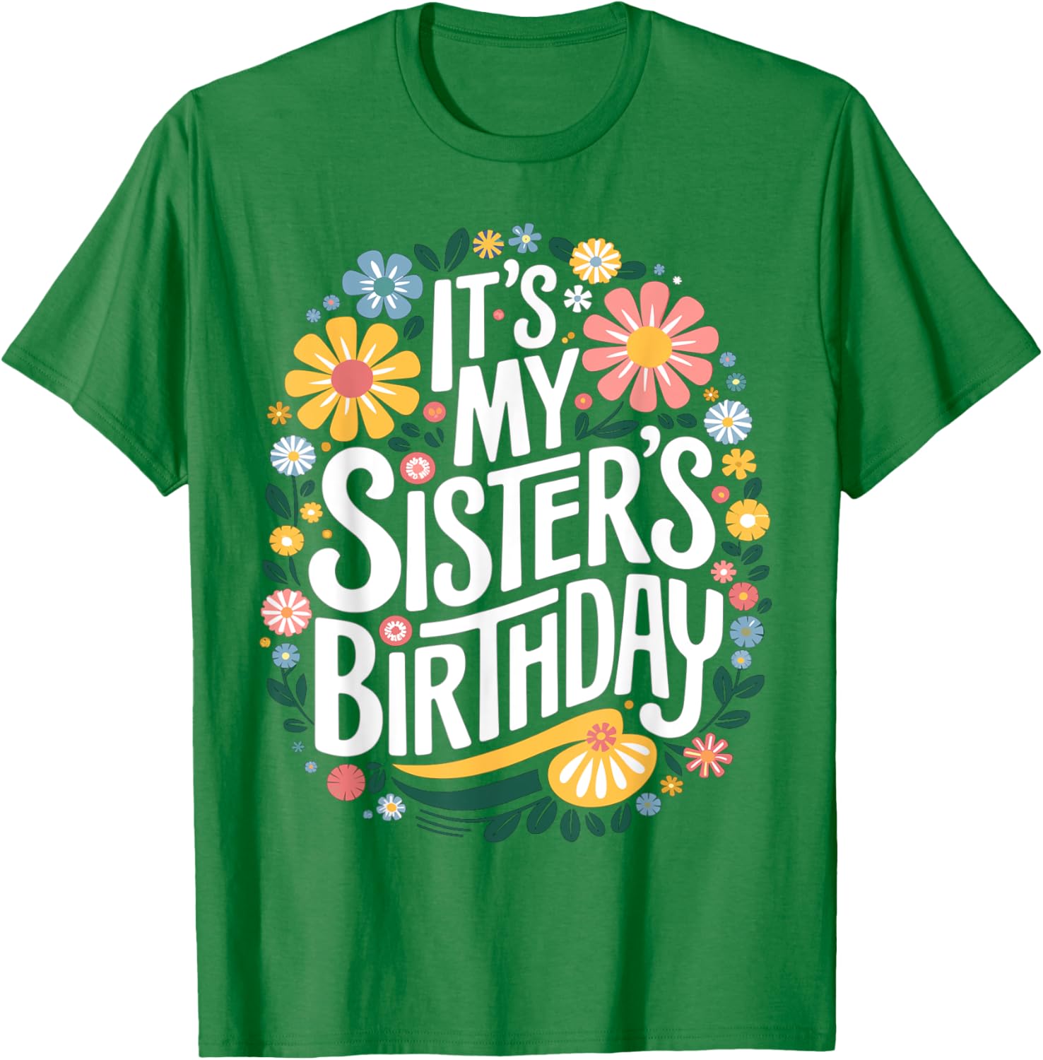 Colorful Floral T-Shirt for Sisters Birthday - Women and Kids Design - 11