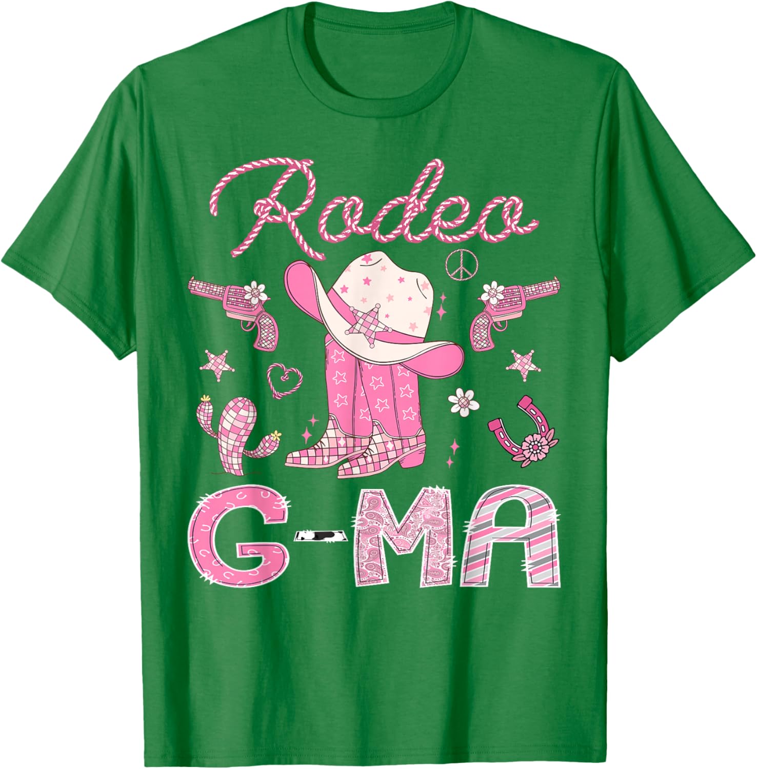 Rodeo G-Ma 1st Birthday Pink Boots Disco Cowgirl T-Shirt for Girls - 8