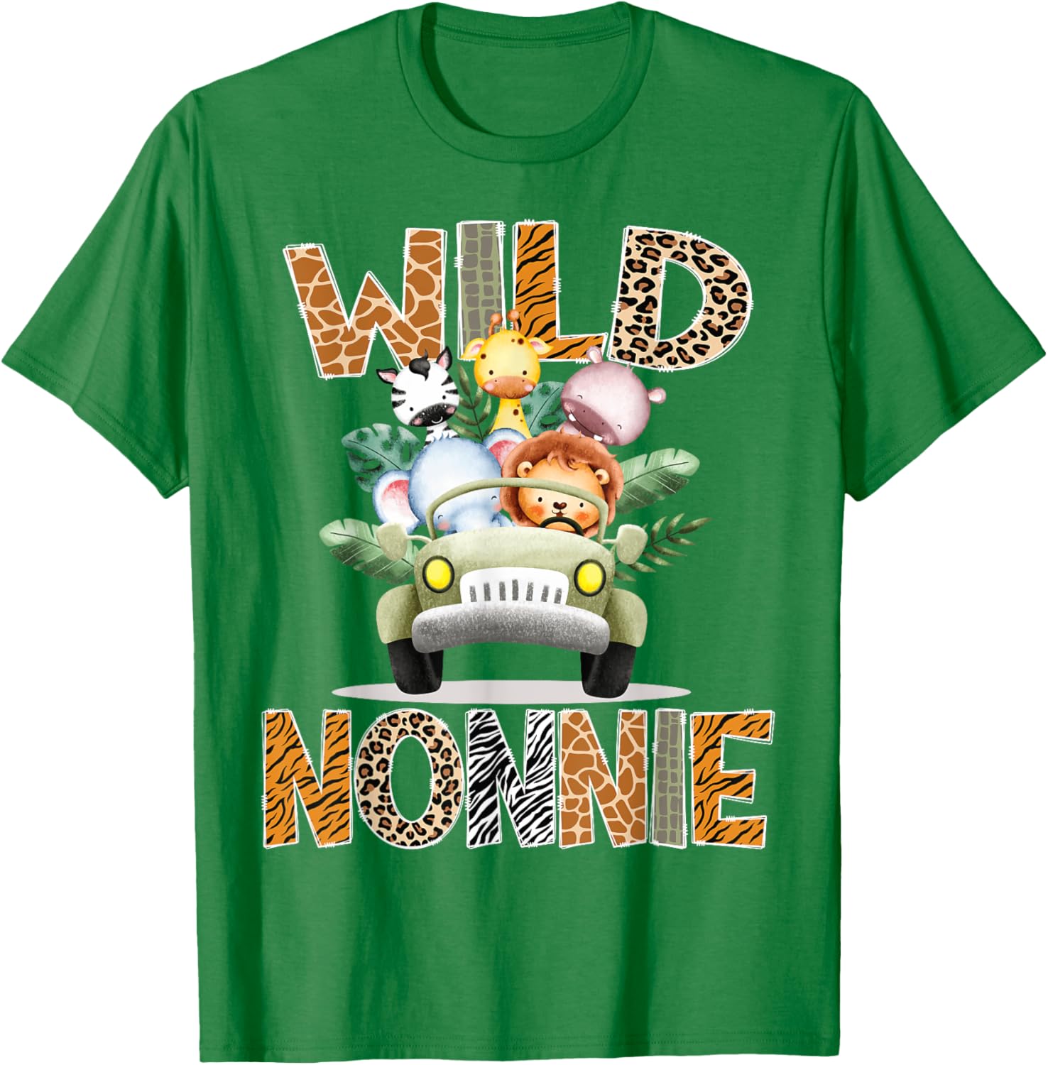 Wild Nonnie Safari Jungle Animals 1st Birthday Truck T-Shirt for Kids - 7