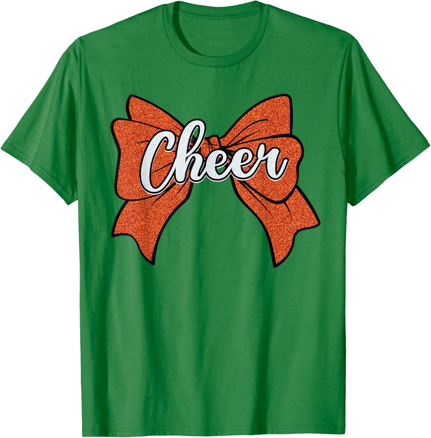 Coquette Orange Cheer Bow Sport T-Shirt for Cheerleaders and Fans - 20