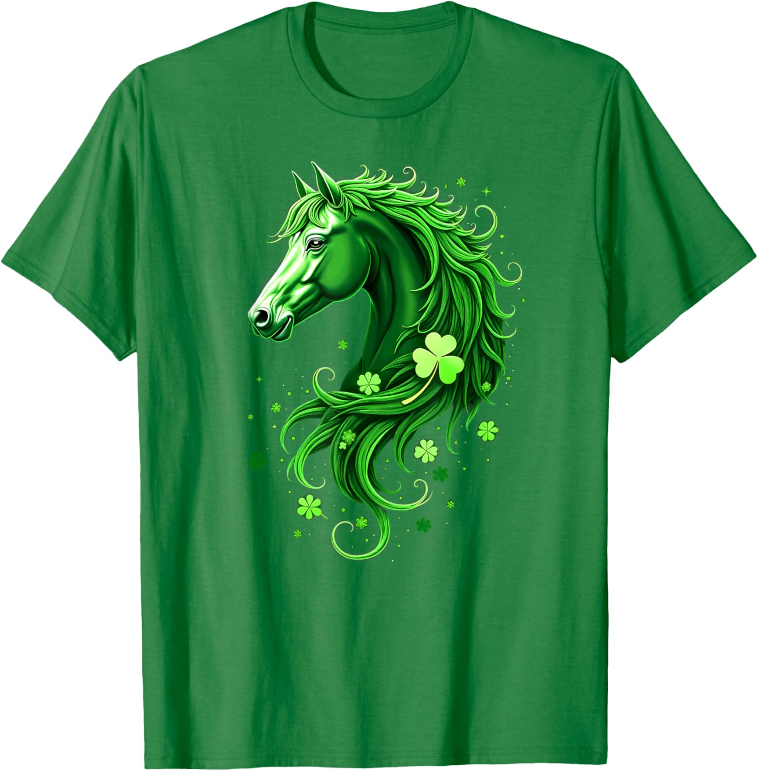 St Patrick's Day Horse Shamrocks T-Shirt for Festive Green Delight - 4