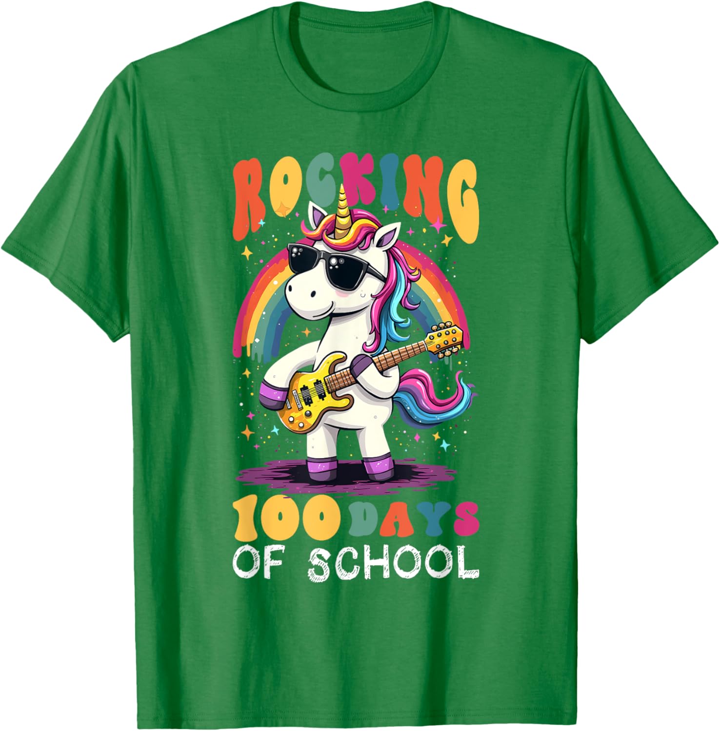 Unicorn 100 Days of School Teacher T-Shirt for Magical Celebrations - 5