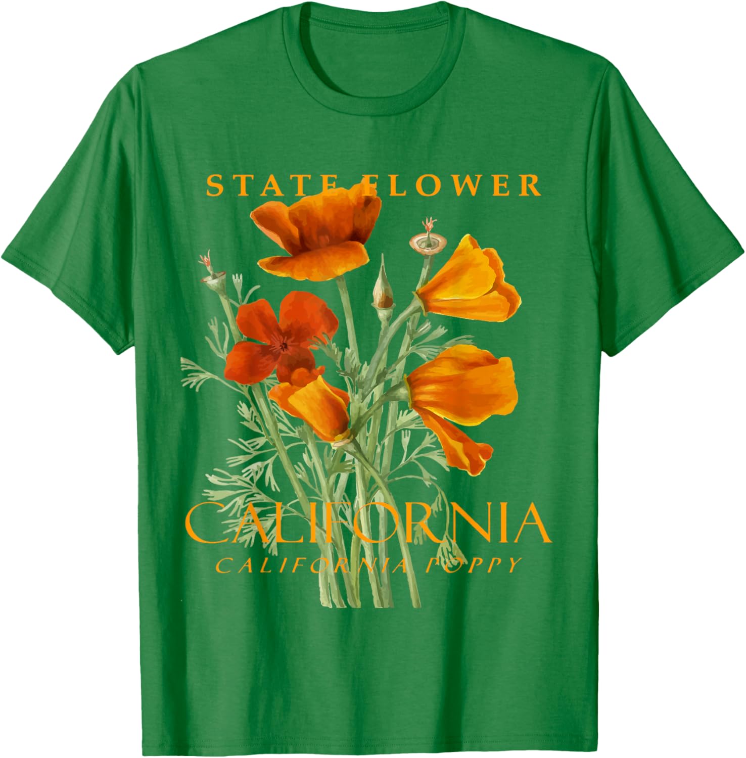 California Poppy T-Shirt for Nature Lovers - Stylish Floral Apparel - 25