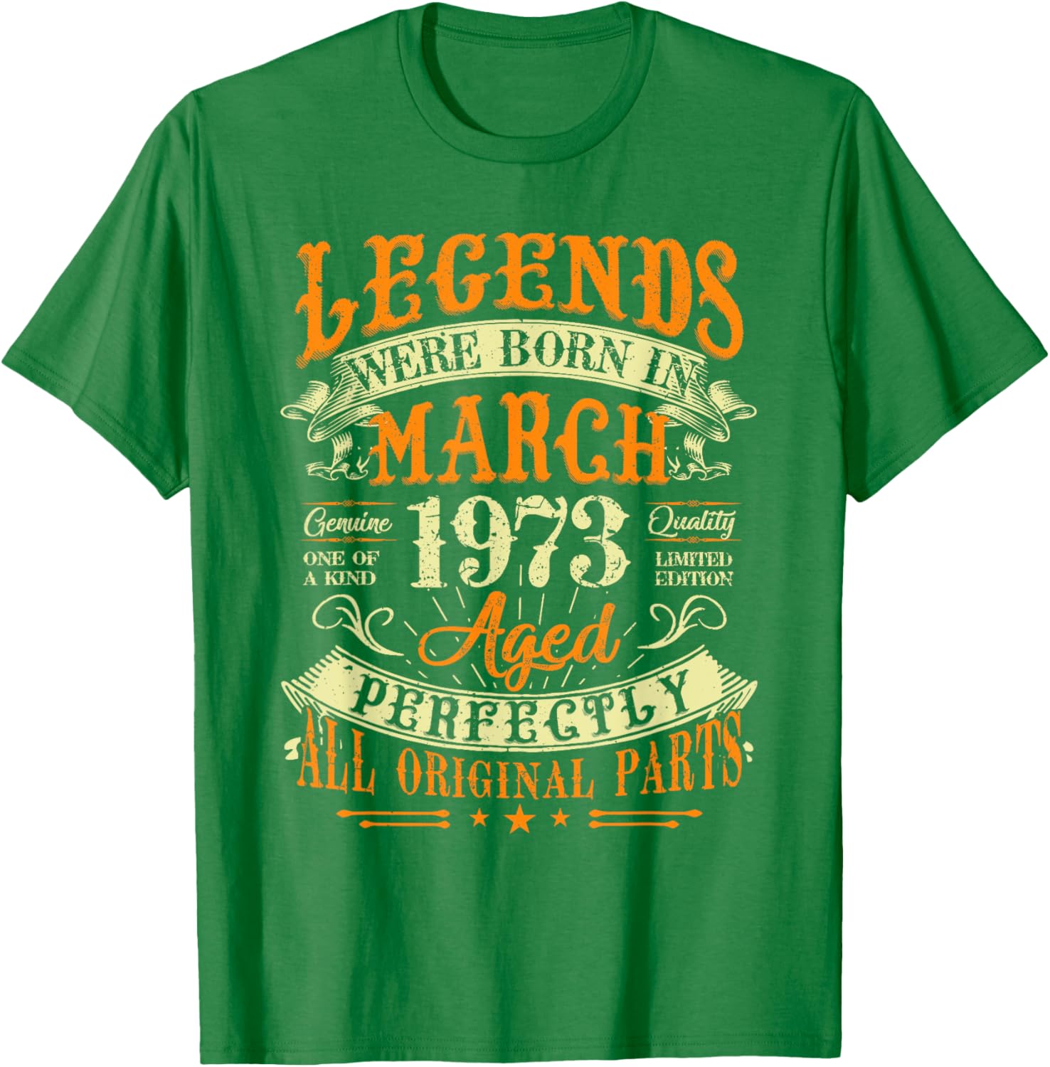 52nd Birthday Gift T-Shirt for Legends Born in March 1973 - 2