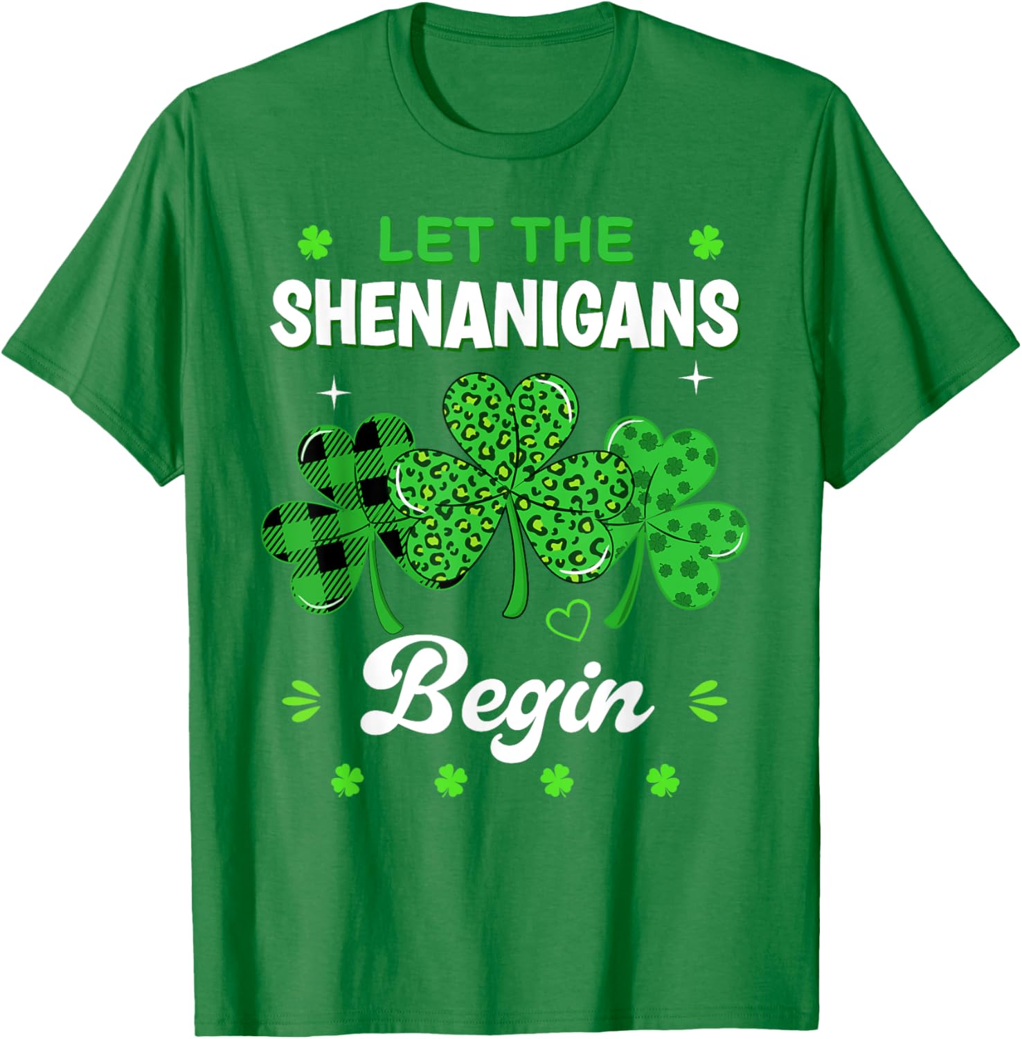 St Patricks Day Shamrock Leopard Print T-Shirt for Men and Women - 16