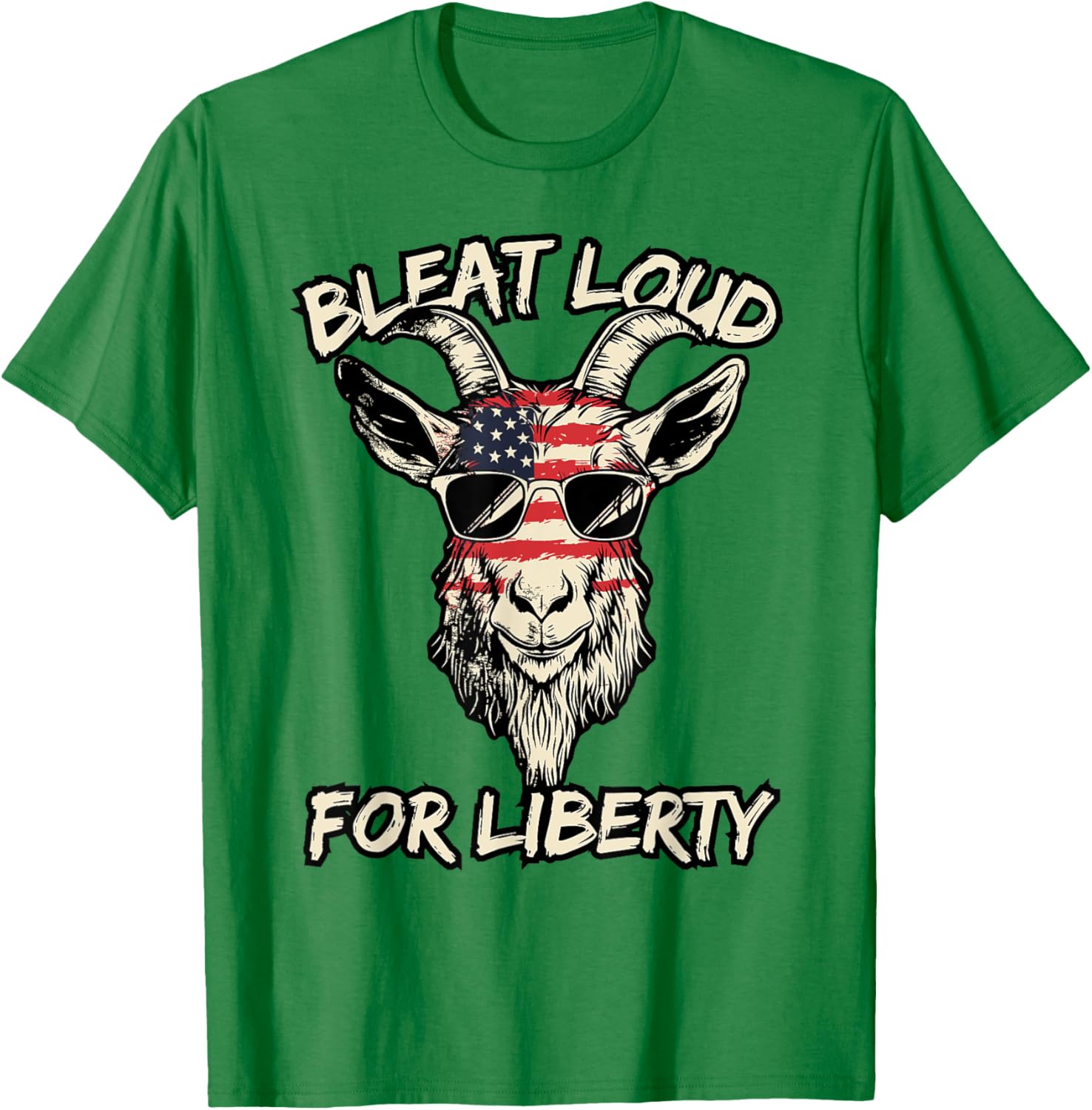 Cool American Goat in Sunglasses USA Flag T-Shirt for Patriotic Style - 3