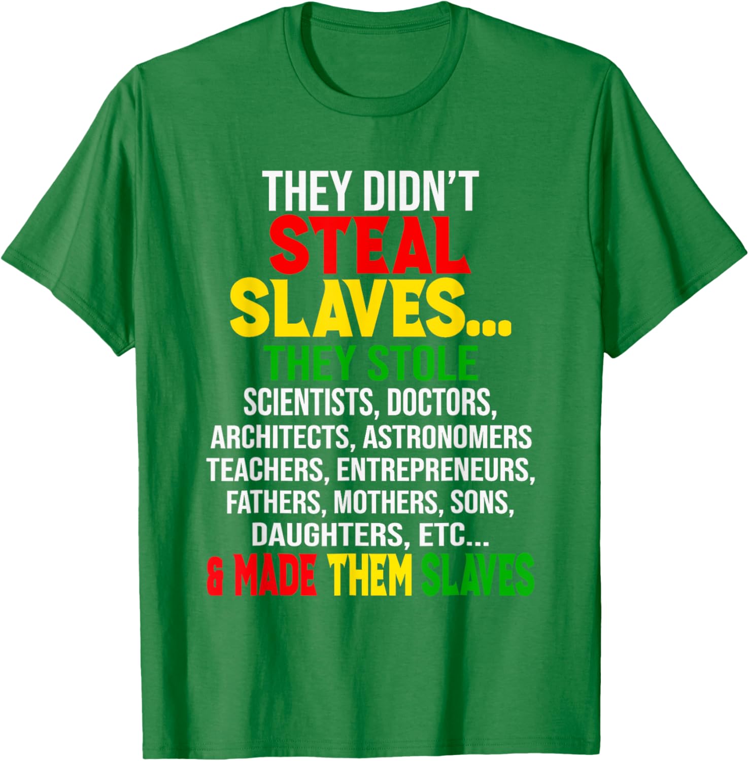 They Didn't Steal Slaves Melanin Black History Month T-Shirt for All - 24