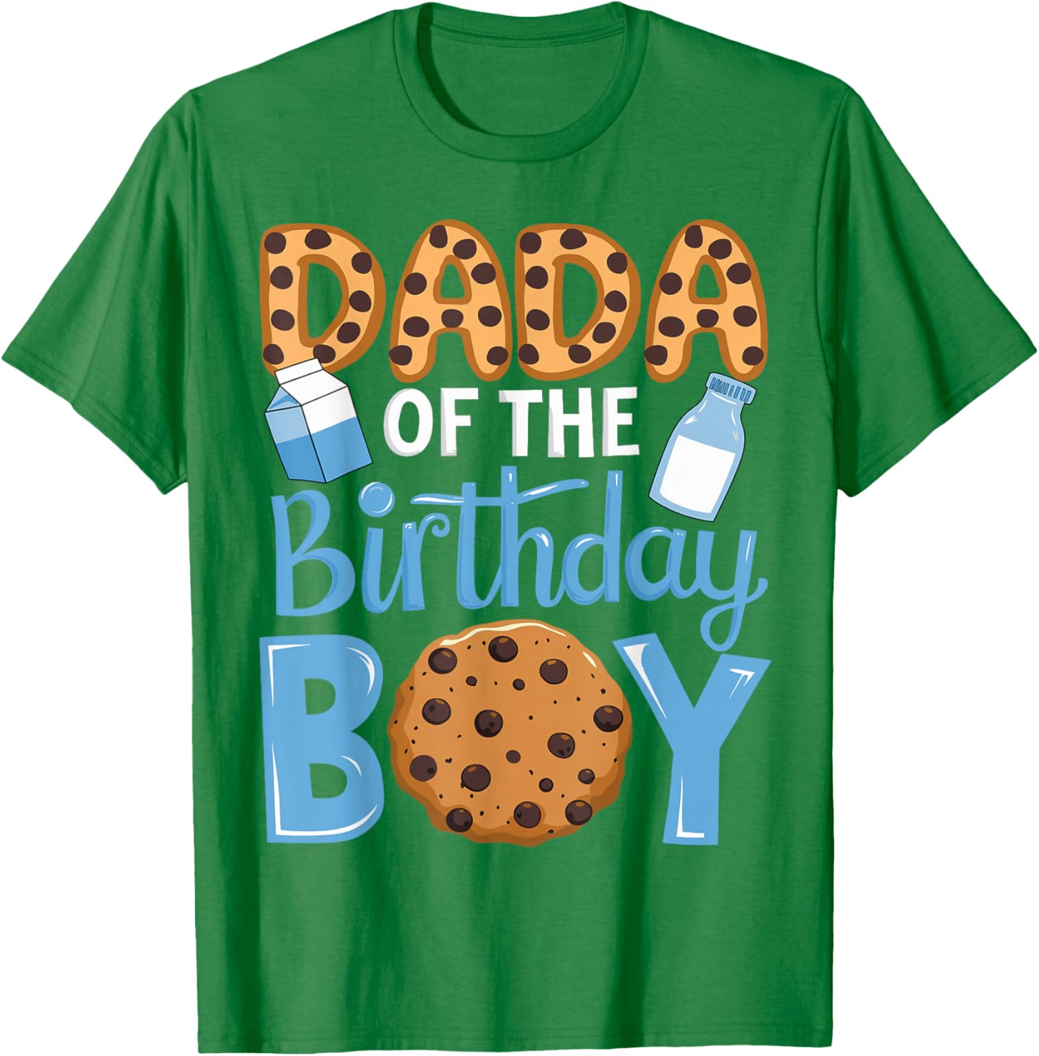 Dada of The Birthday Boy Milk and Cookies Dad 1st Birthday T-Shirt - 11