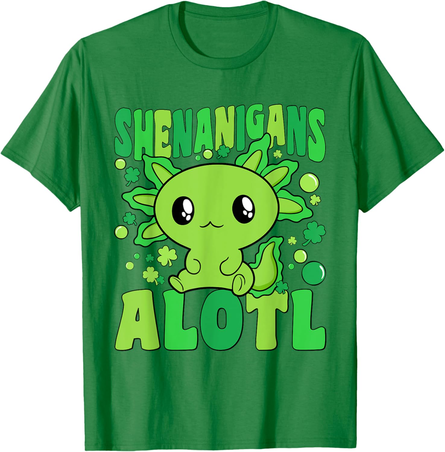 Cute Axolotl St Patricks Day T-Shirt for Kids - Fun Alotl Design - 29