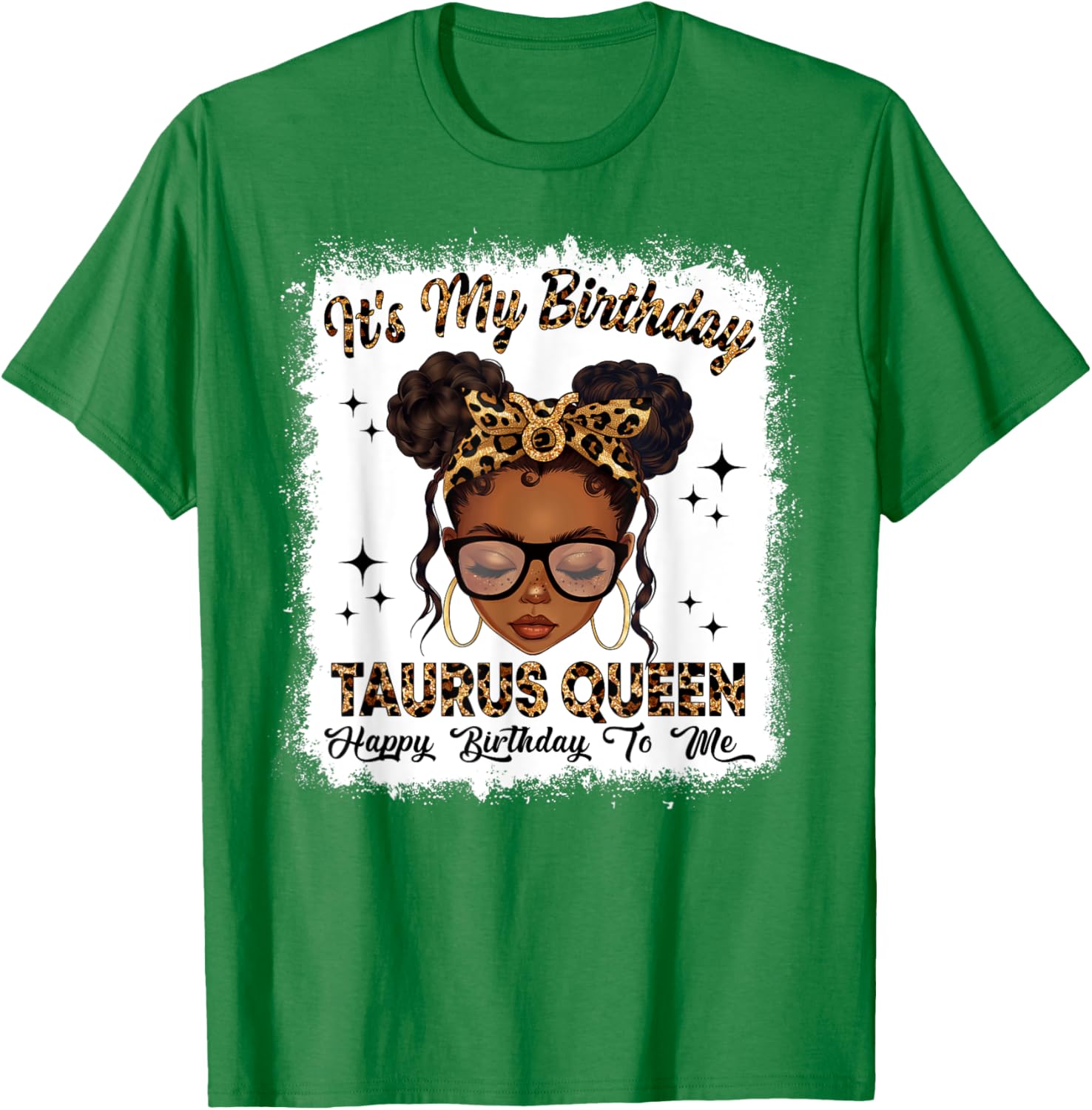 Taurus Queen Messy Bun T-Shirt for Women – Zodiac Birthday Gift - 5
