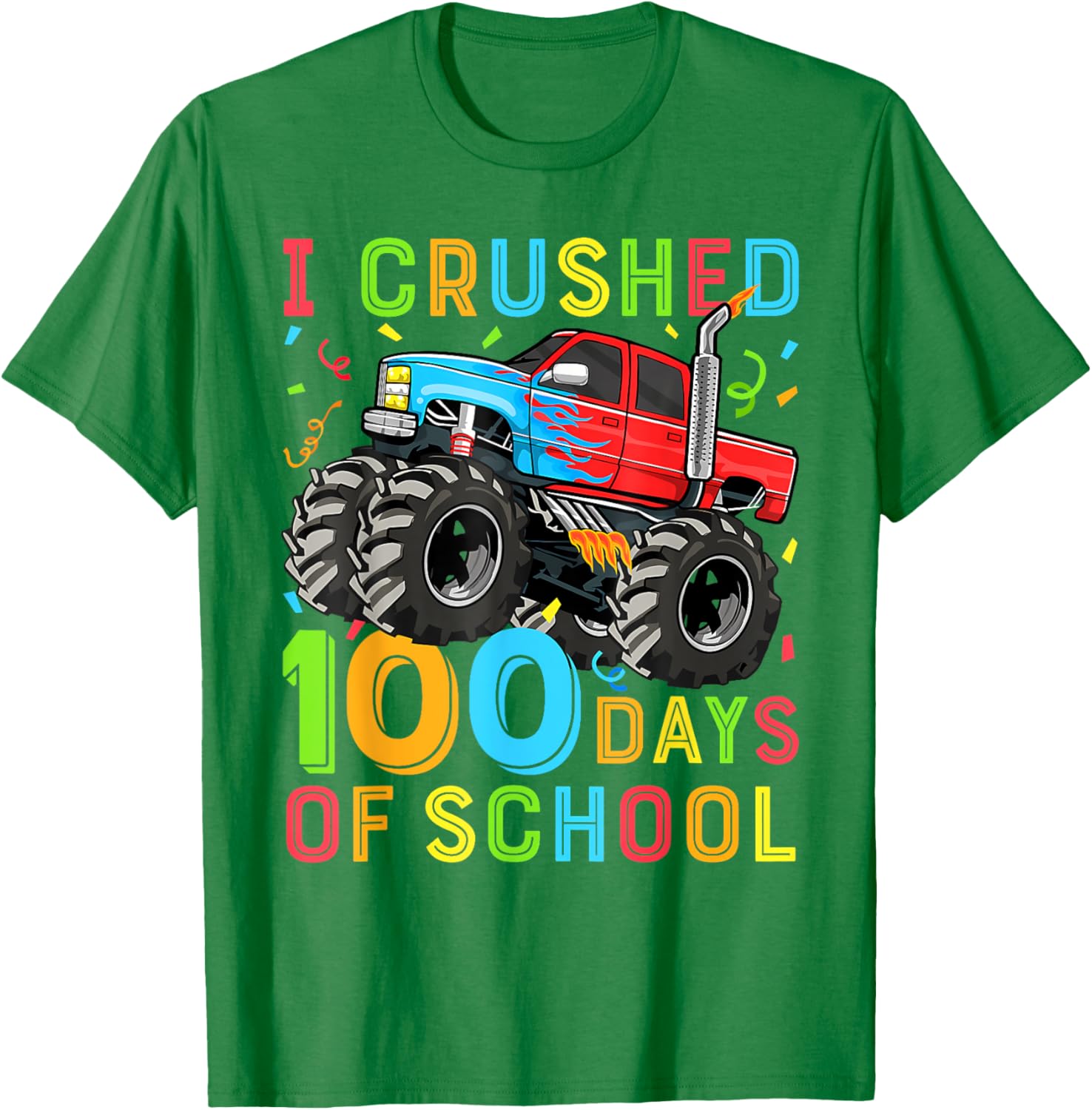 100 Days of School Monster Truck Shirt for Boys Fun 100th Day Outfit - 25