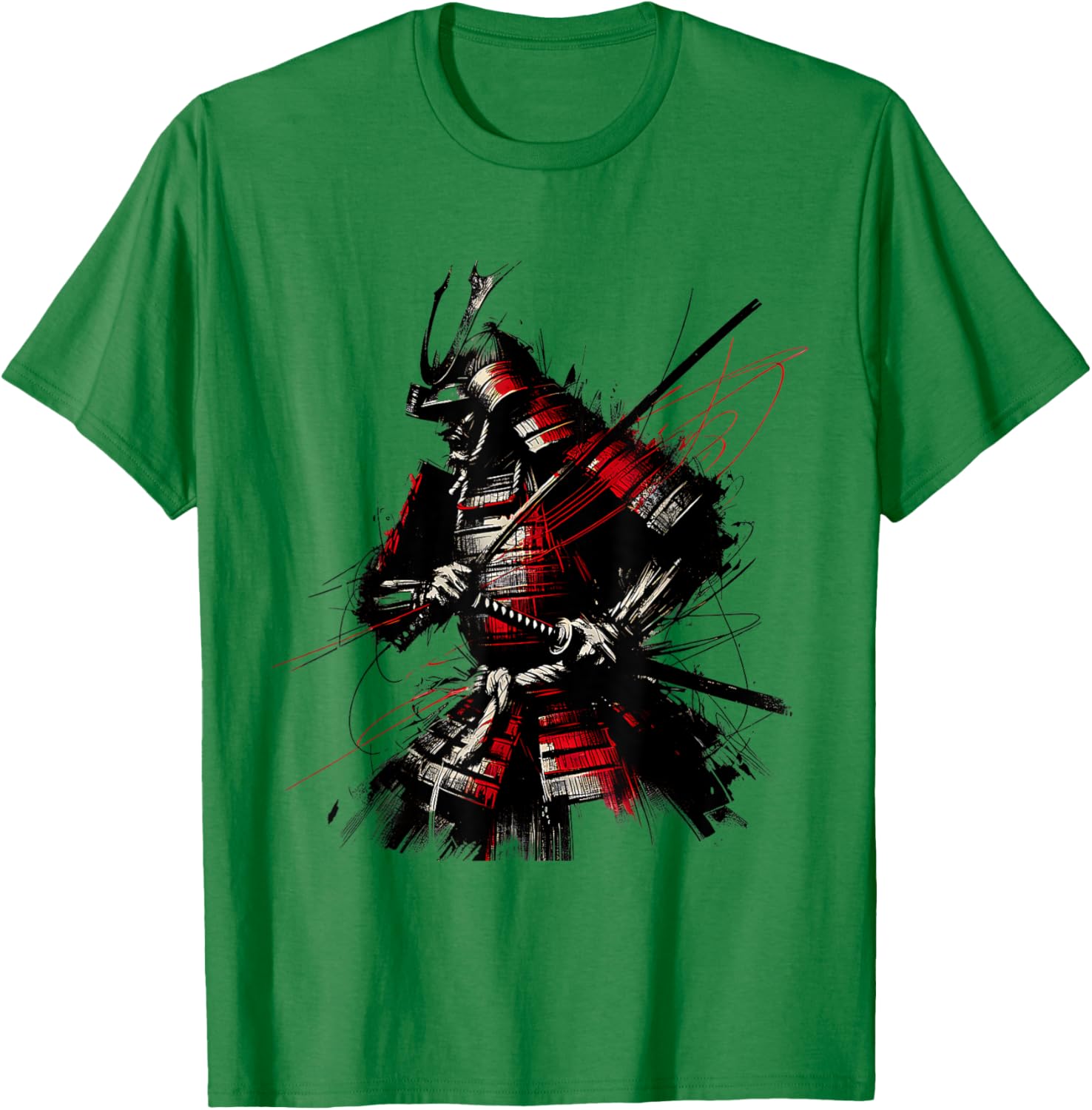 Samurai Brush Stroke Vintage Fighter T-Shirt for Art Lovers - 5