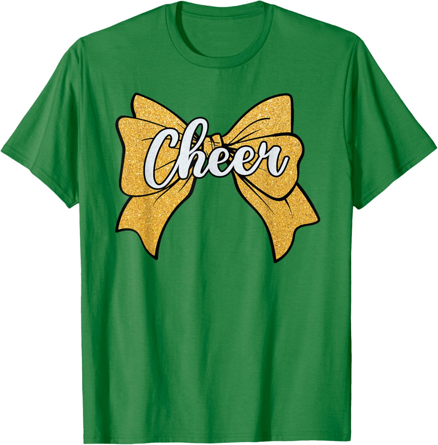 Coquette Yellow Cheerleader T-Shirt with Cheer Bow for Sport Fans - 26