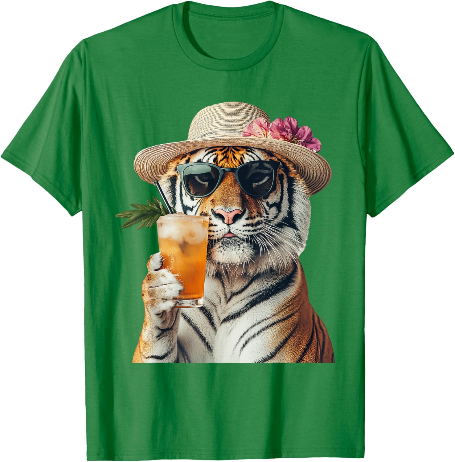 Stylish Tiger Cocktail T-Shirt for Fun Casual Wear and Unique Style - 11