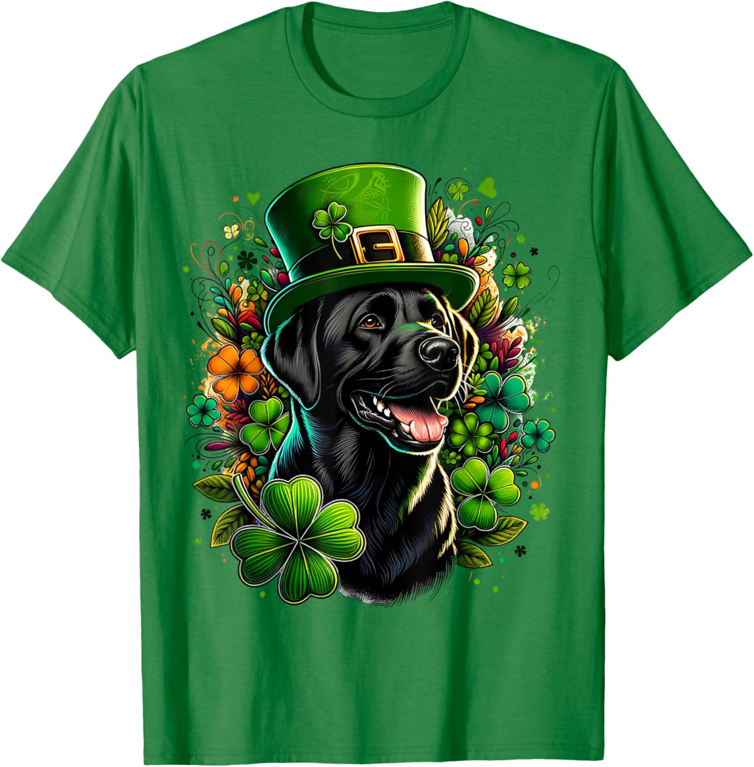 Black Labrador Retriever St Patricks Day T-Shirt for Family Fun - 4