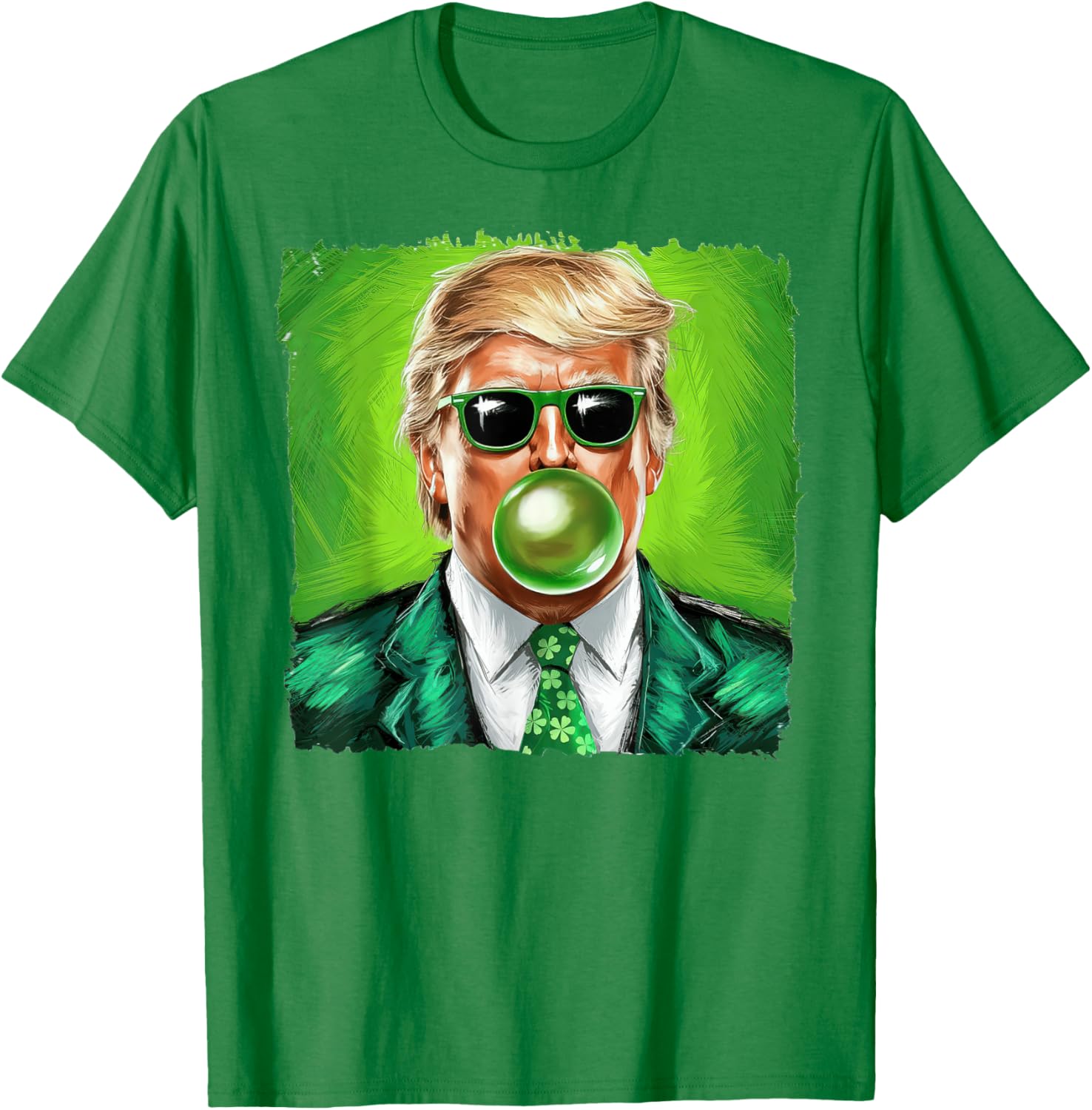 Trump Bubble Gum Sunglasses St. Patrick's Day T-Shirt for Fun Celebrations - 27