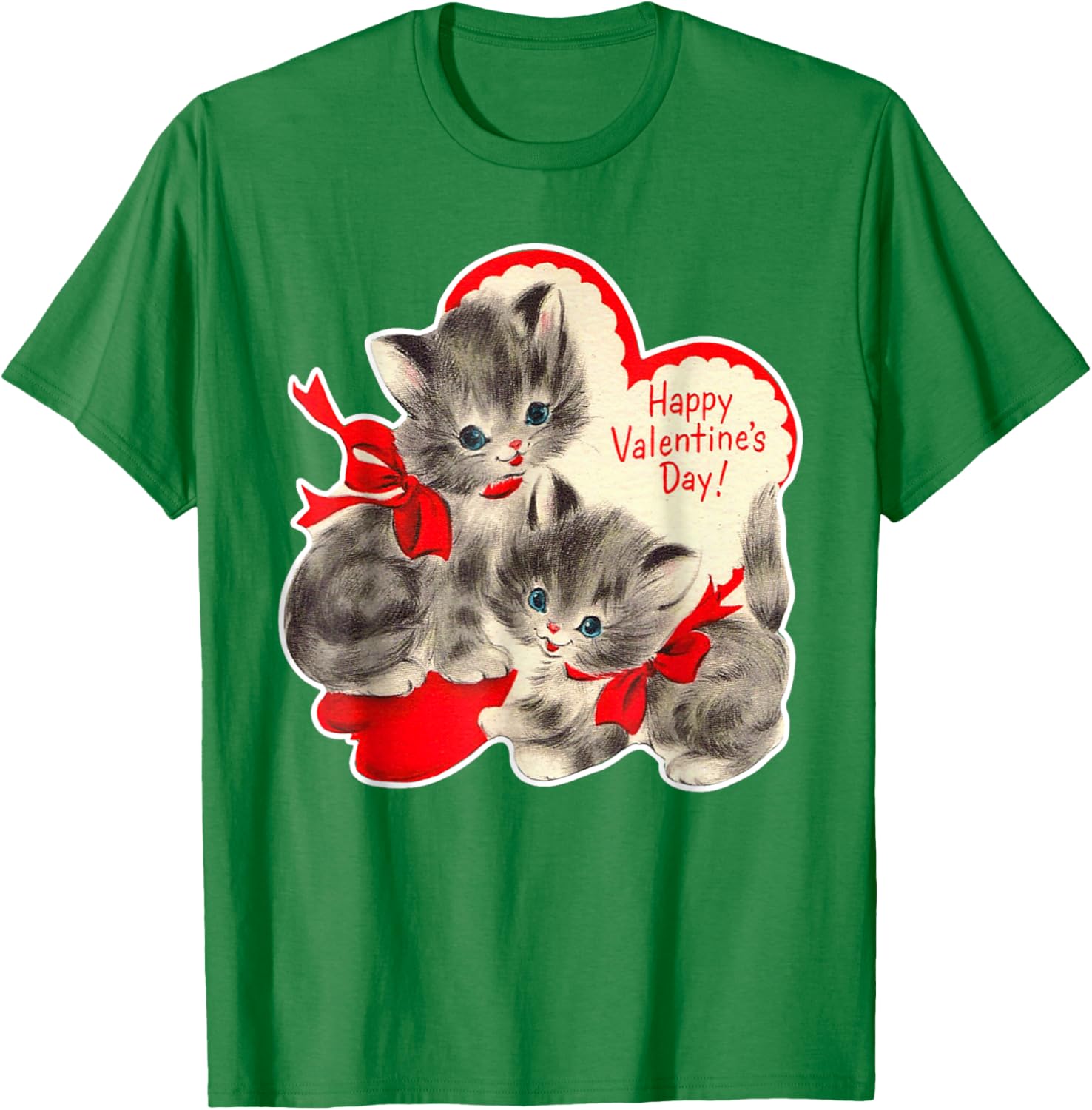 Vintage Valentine's Day Cat T-Shirt Retro Kitten Love Top for Pet Lovers - 10