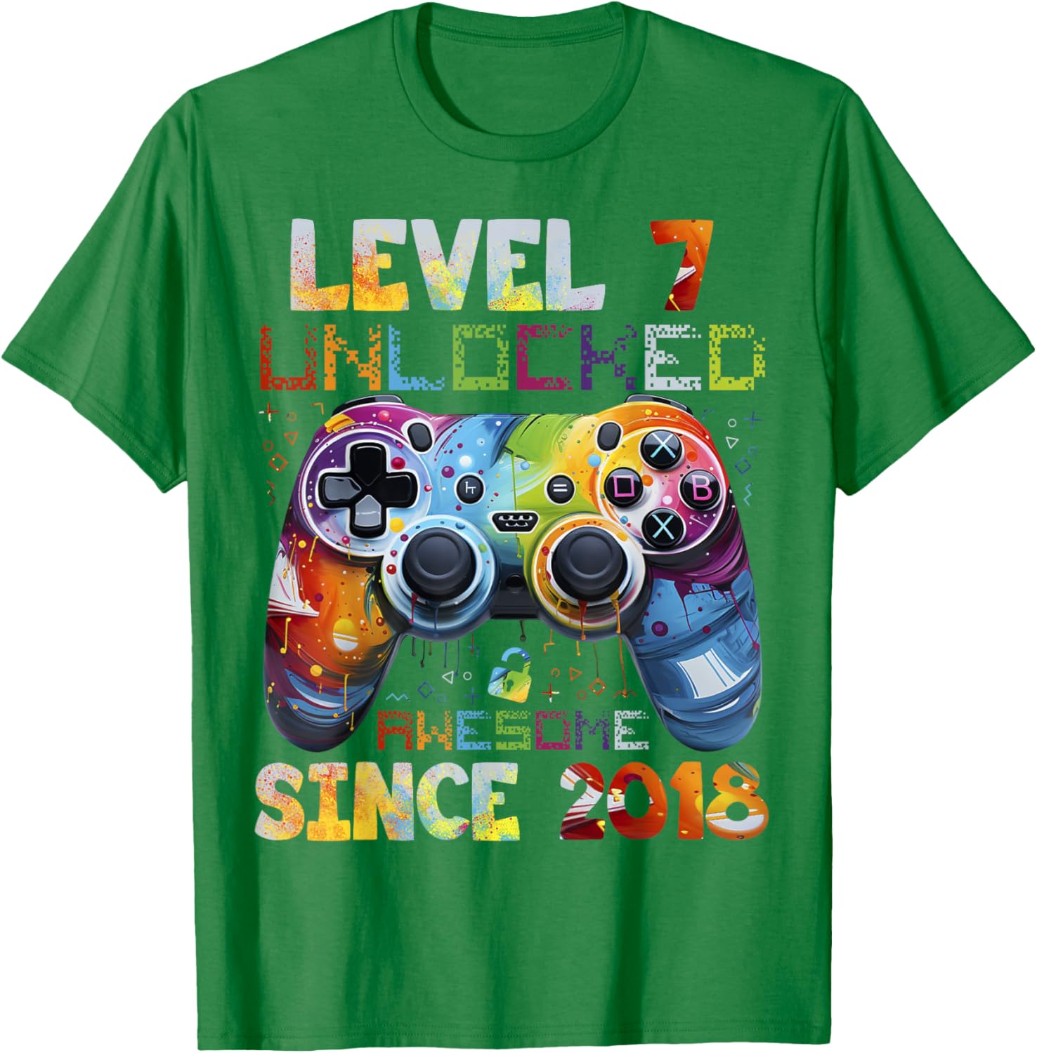 Cool 7th Birthday Boy Gamer T-Shirt Level 7 Video Game Party Gift - 7