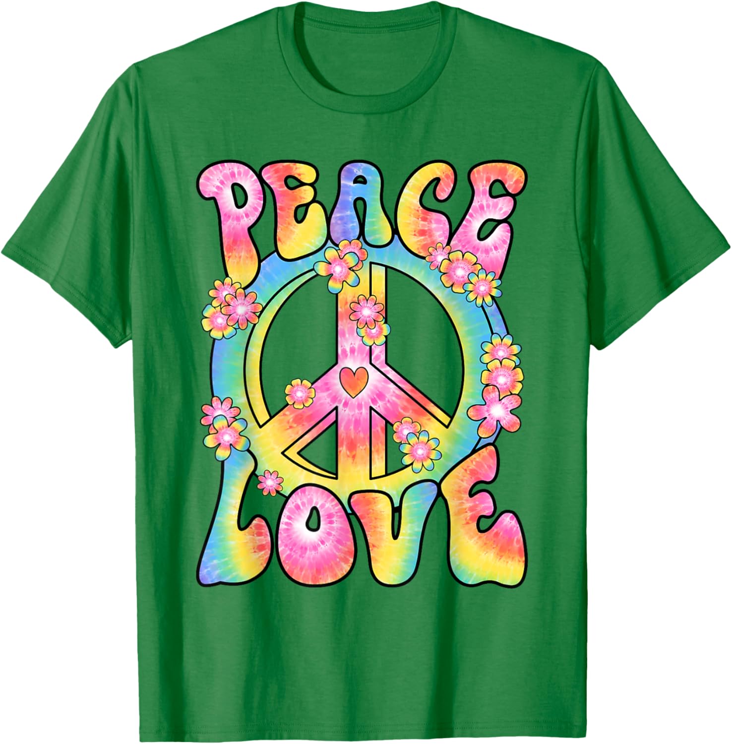 Retro Hippy Costume T-Shirt Peace Love 60s 70s Vintage Outfit - 25